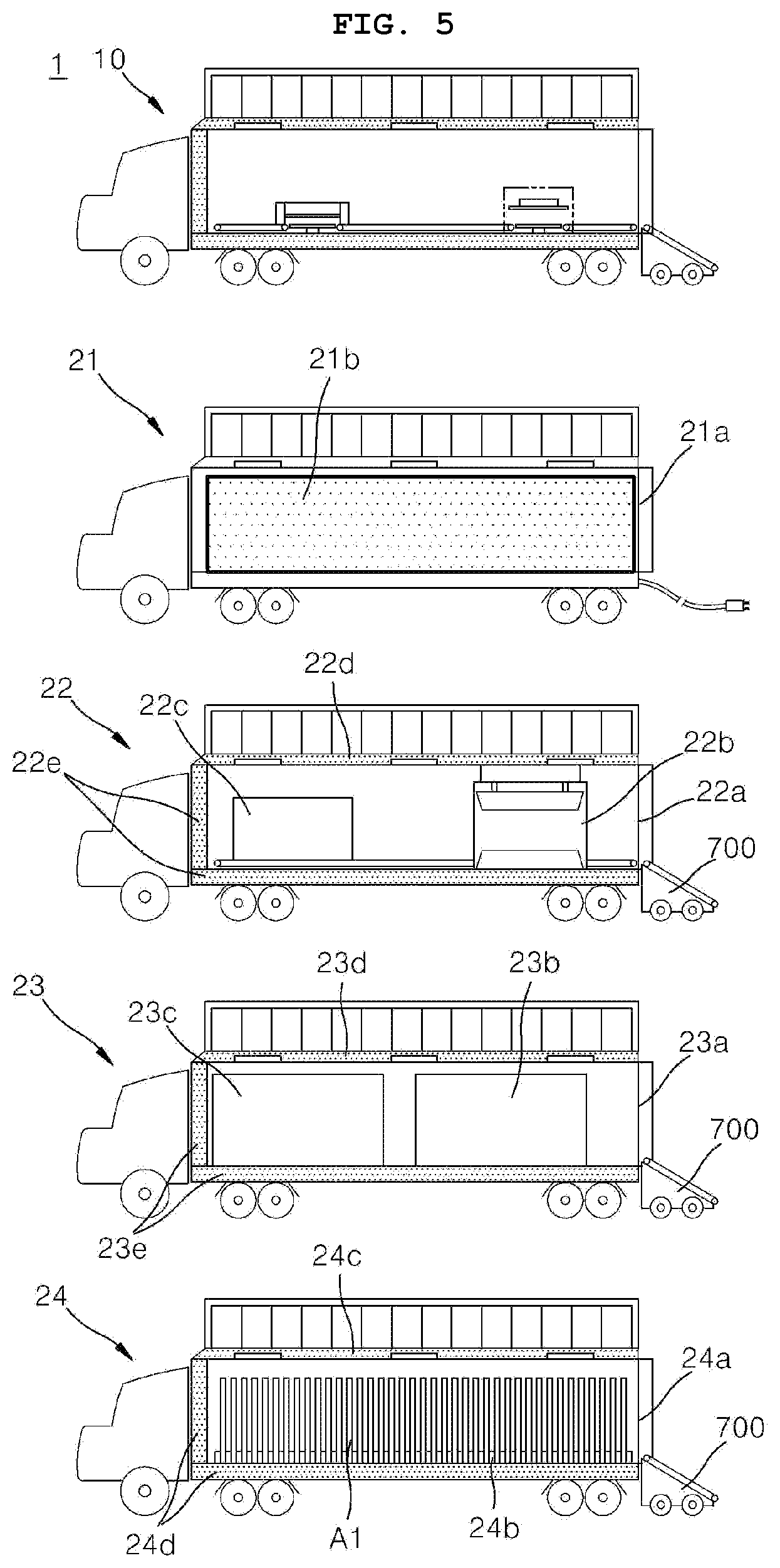 Patent US12107529 Figure 5 – Movable solar module disassembling apparatus and movable solar module disassembling system comprising thereof