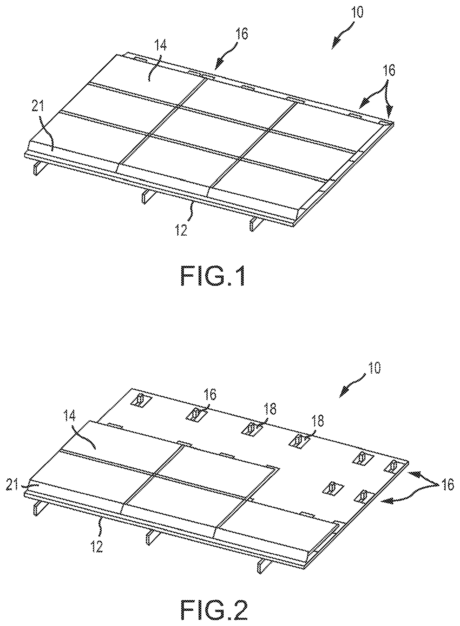 Patent US12107530 Figure 1 – Height adjustment bracket for roof applications