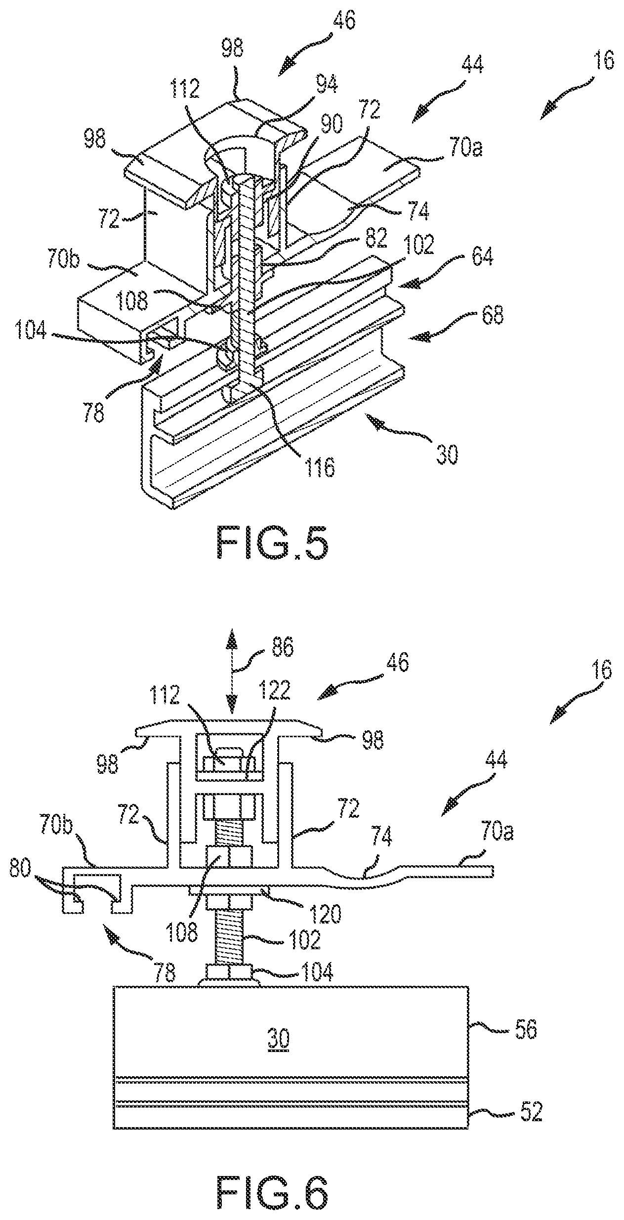 Patent US12107530 Figure 4 – Height adjustment bracket for roof applications