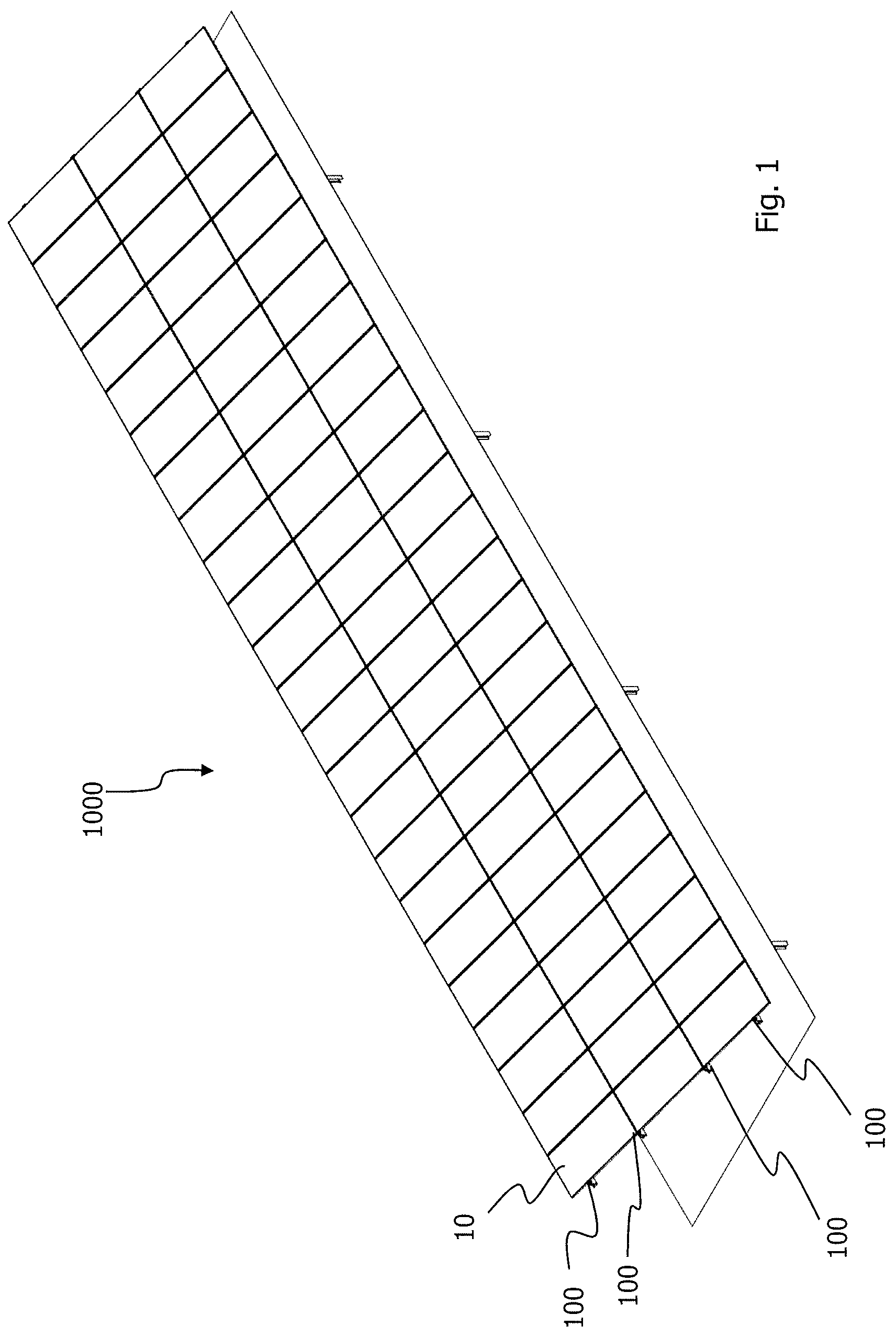 Patent US12107531 Figure 1 – Longitudinal profile and module clamp for a mounting system for solar modules, and a mounting system of such a type