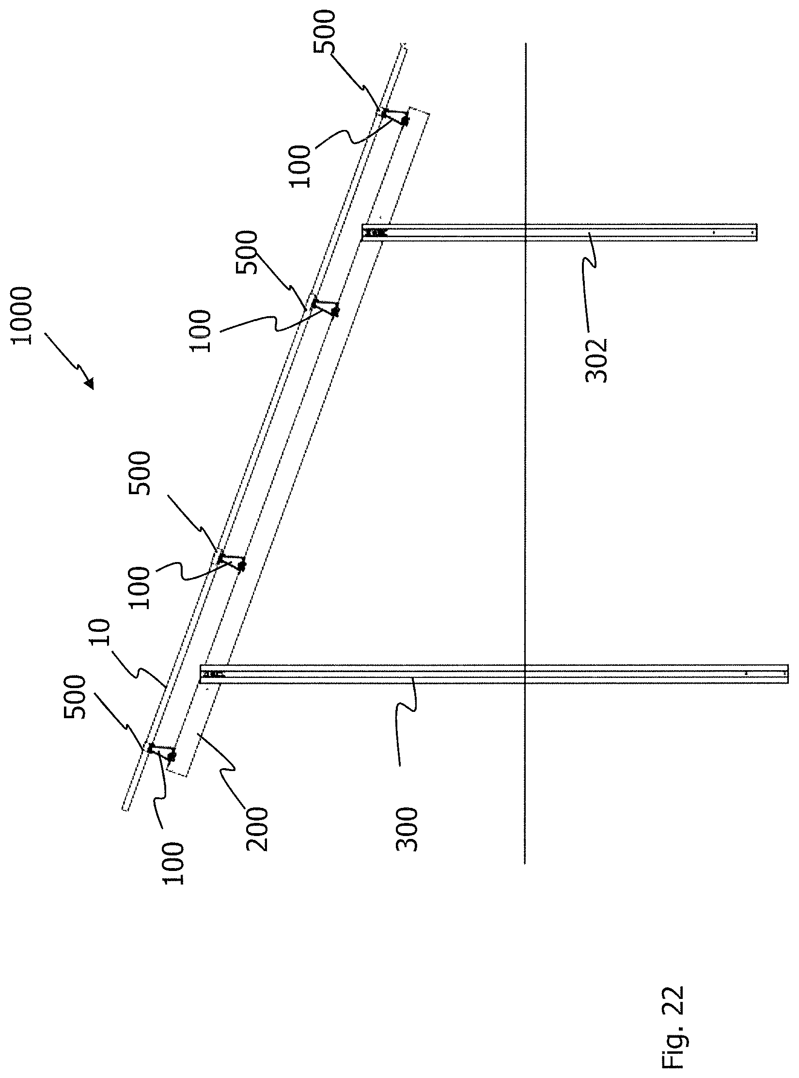 Patent US12107531 Figure 7 – Longitudinal profile and module clamp for a mounting system for solar modules, and a mounting system of such a type