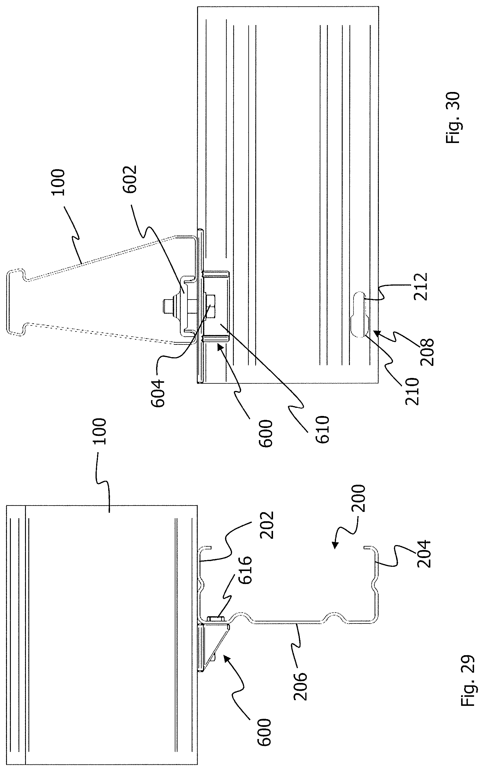 Patent US12107531 Figure 12 – Longitudinal profile and module clamp for a mounting system for solar modules, and a mounting system of such a type