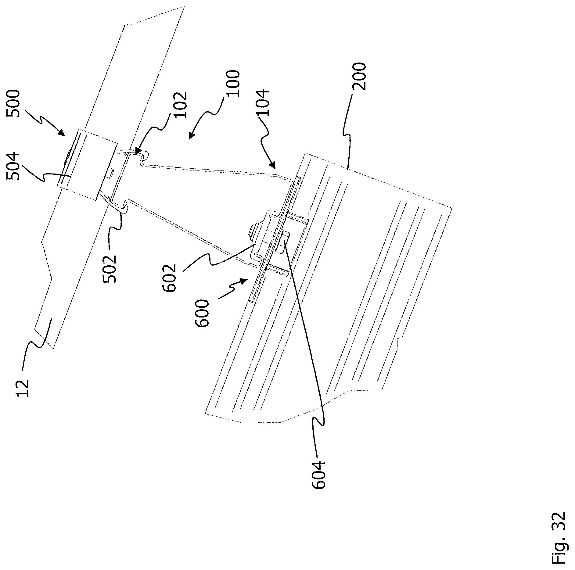 Patent US12107531 Figure 14 – Longitudinal profile and module clamp for a mounting system for solar modules, and a mounting system of such a type