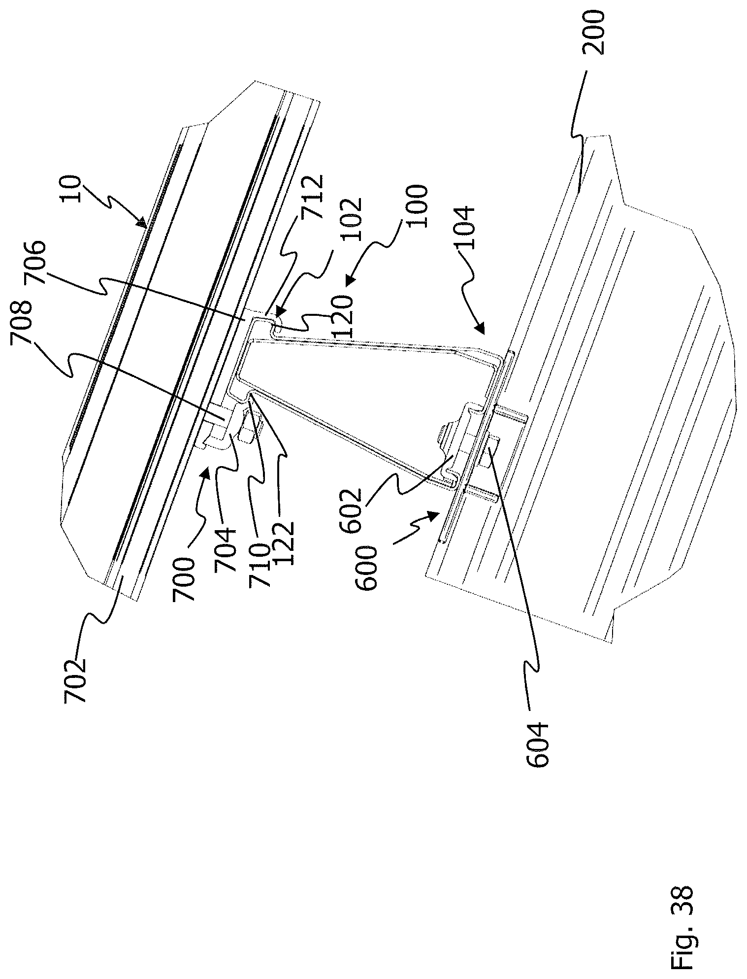 Patent US12107531 Figure 18 – Longitudinal profile and module clamp for a mounting system for solar modules, and a mounting system of such a type