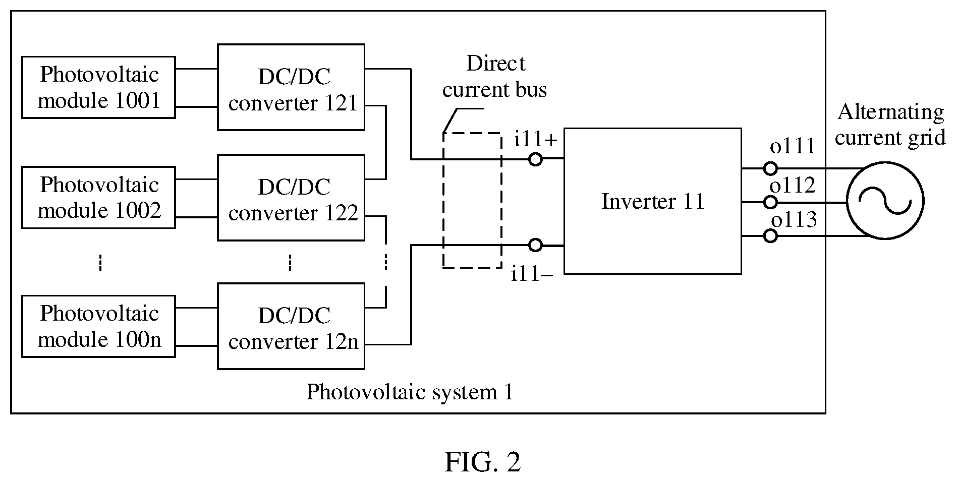 Patent US12107534 Figure 2 – Photovoltaic system, inverter, and bus voltage control method for inverter