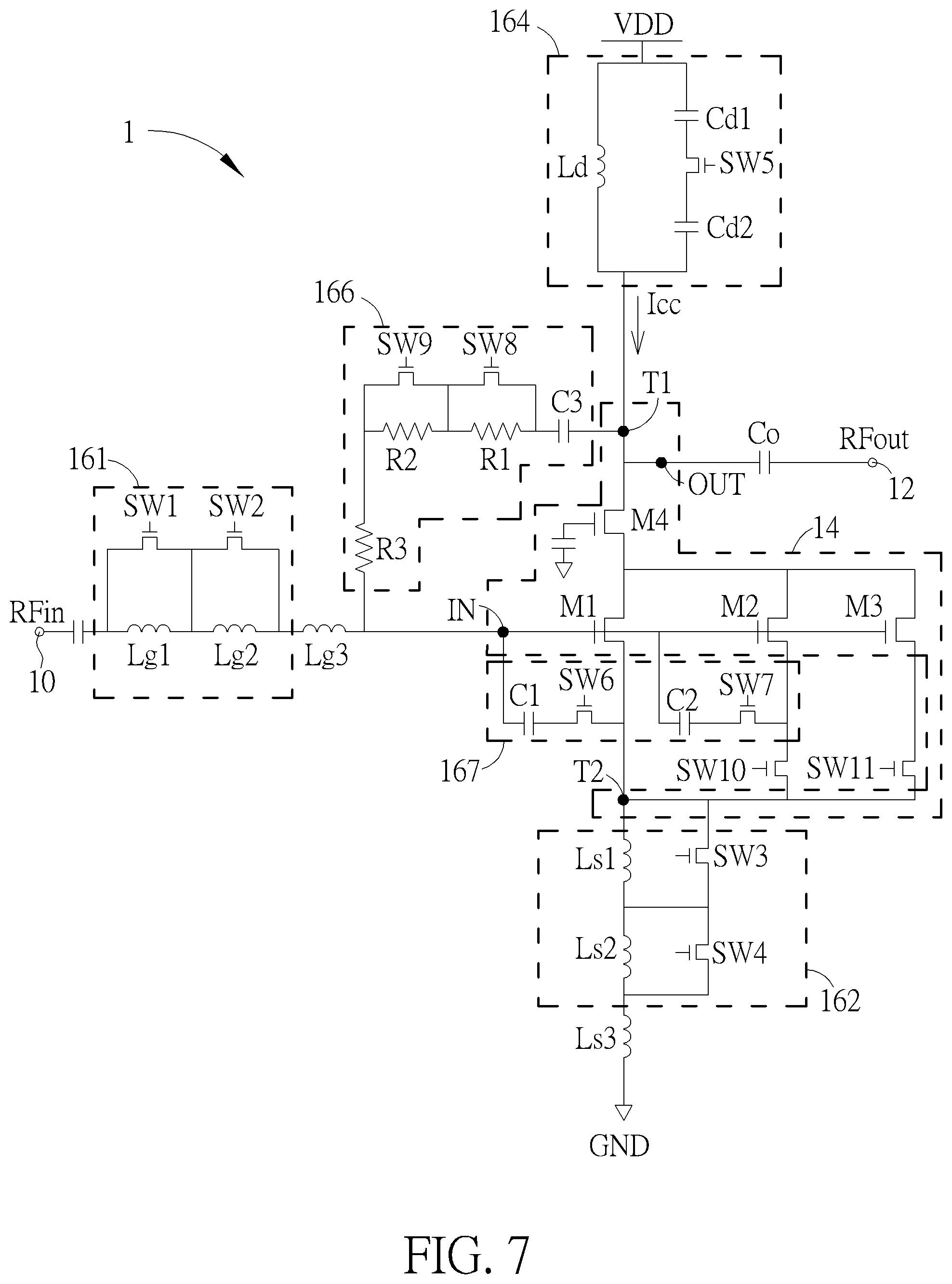 Patent US12107548 Figure 5 – Amplifier circuit