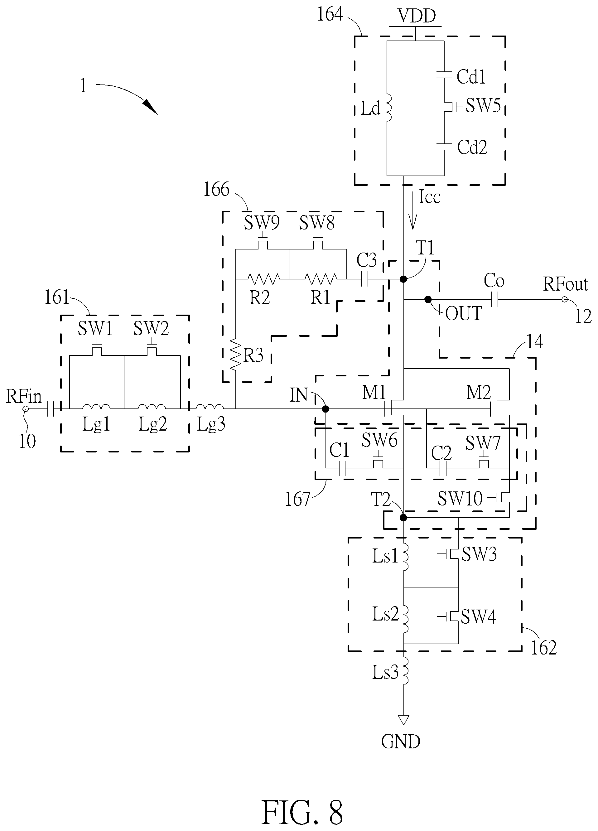 Patent US12107548 Figure 6 – Amplifier circuit