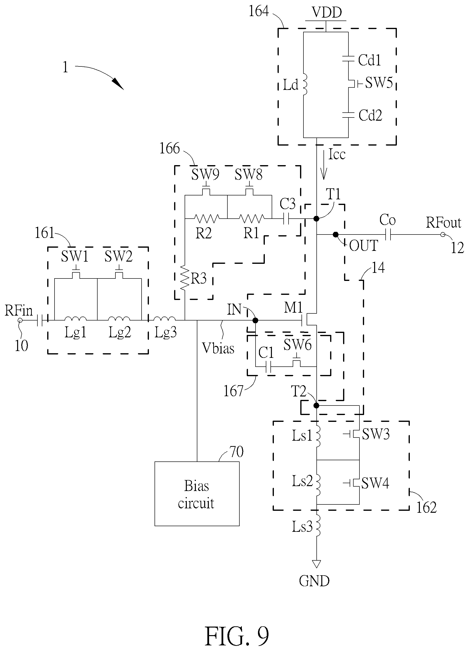 Patent US12107548 Figure 7 – Amplifier circuit