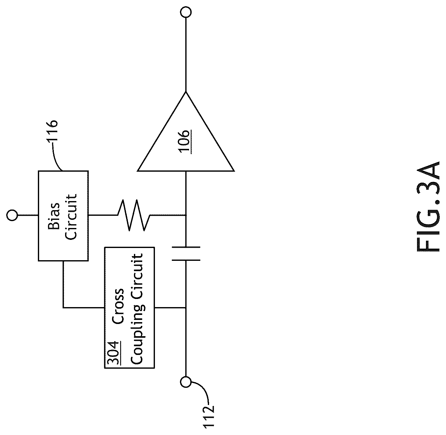 Patent US12107550 Figure 8 – Linearization of differential RF power amplifier by bias control using cross-coupling components