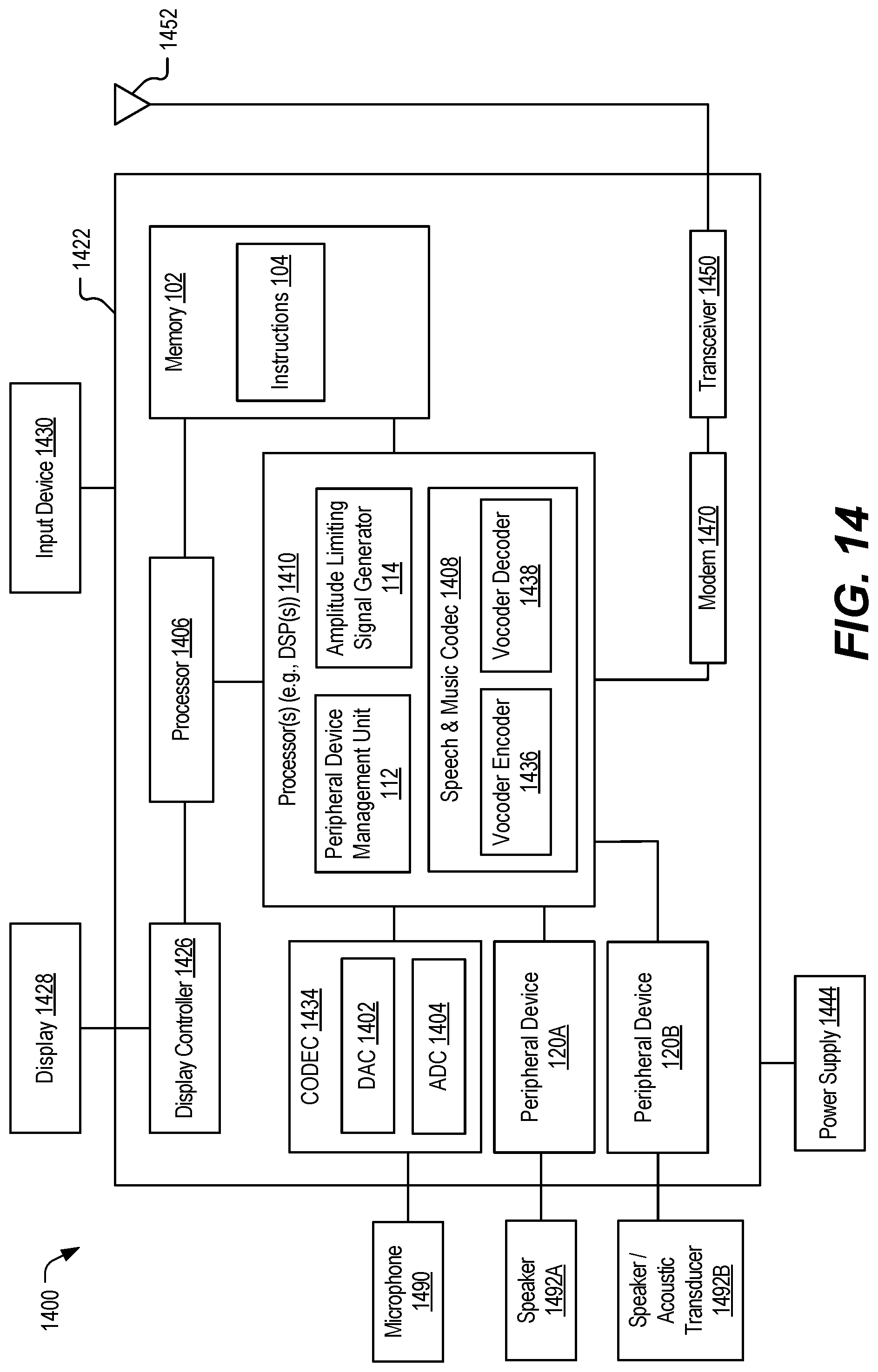 Patent US12107552 Figure 12 – Power amplifier management