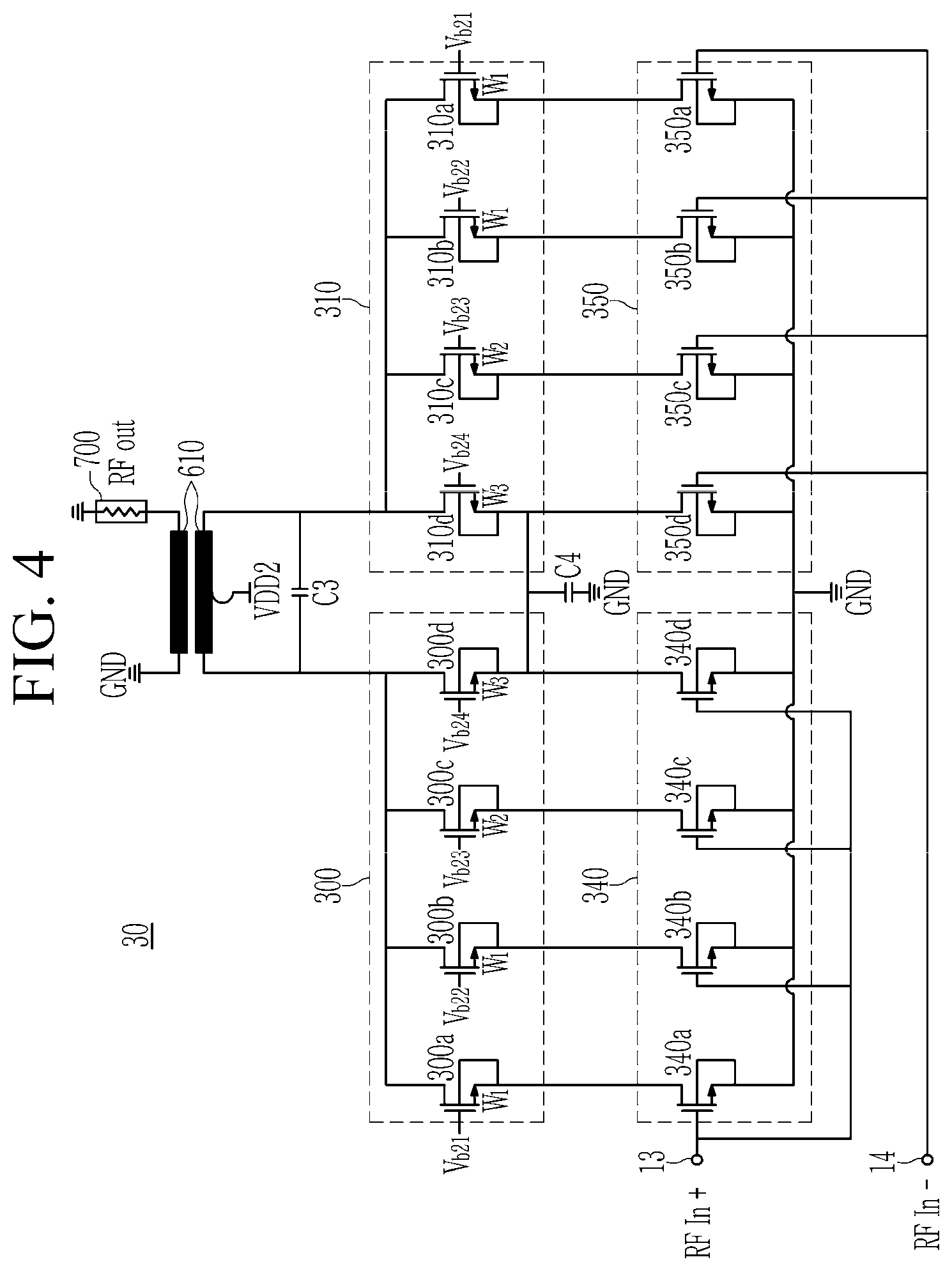 Patent US12107555 Figure 4 – Drive amplifier