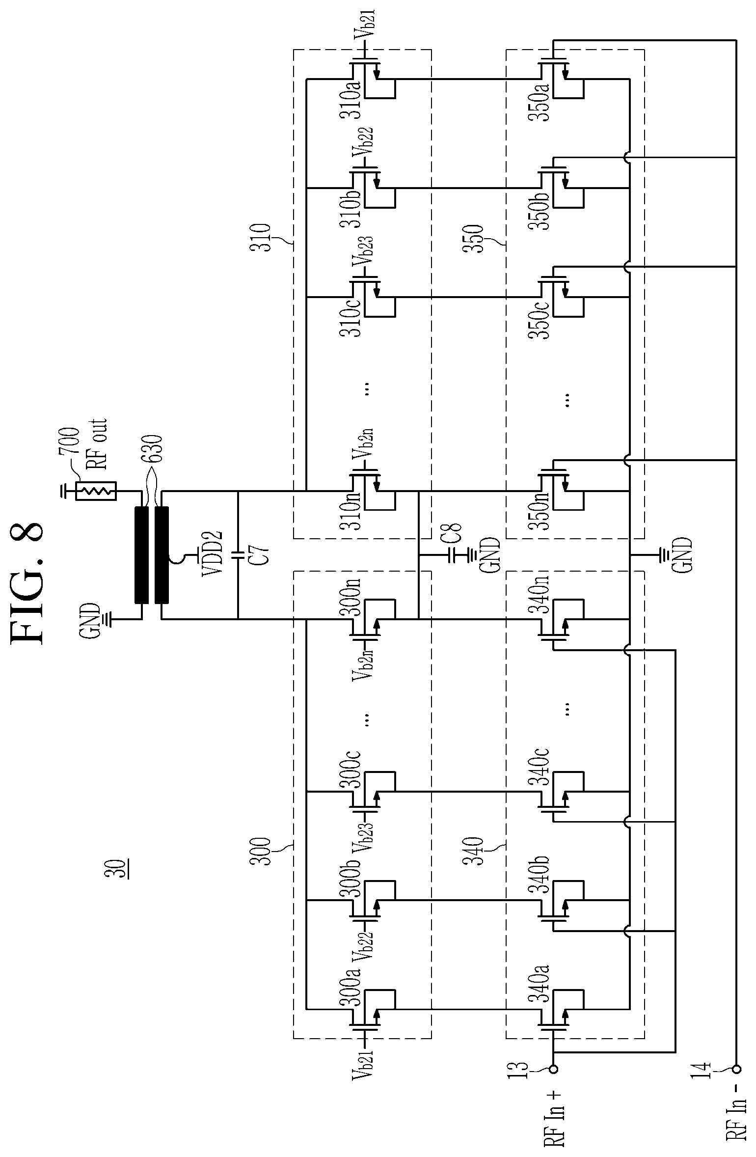 Patent US12107555 Figure 8 – Drive amplifier