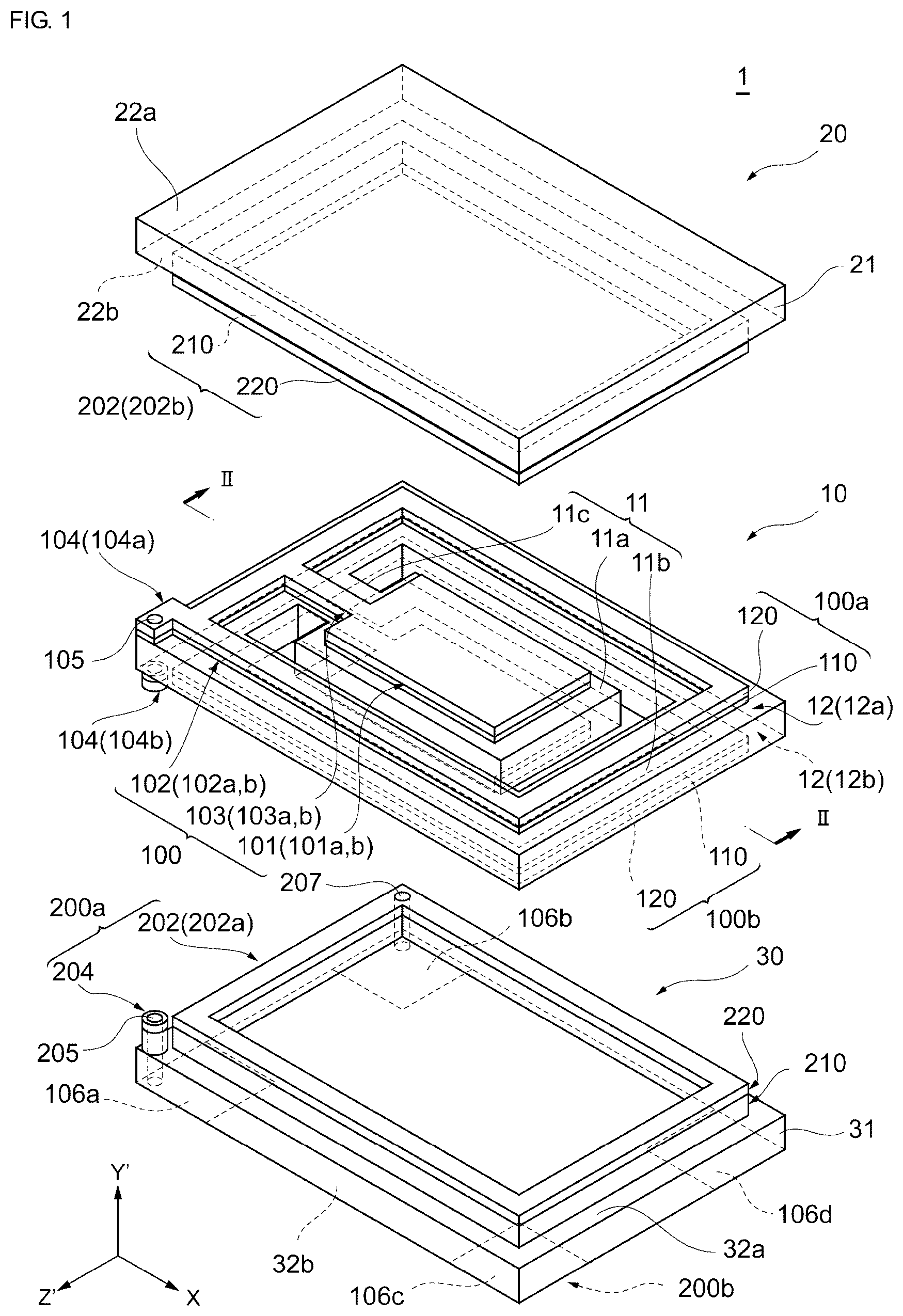 Patent US12107561 Figure 1 – Vibrator and method for manufacturing vibrator