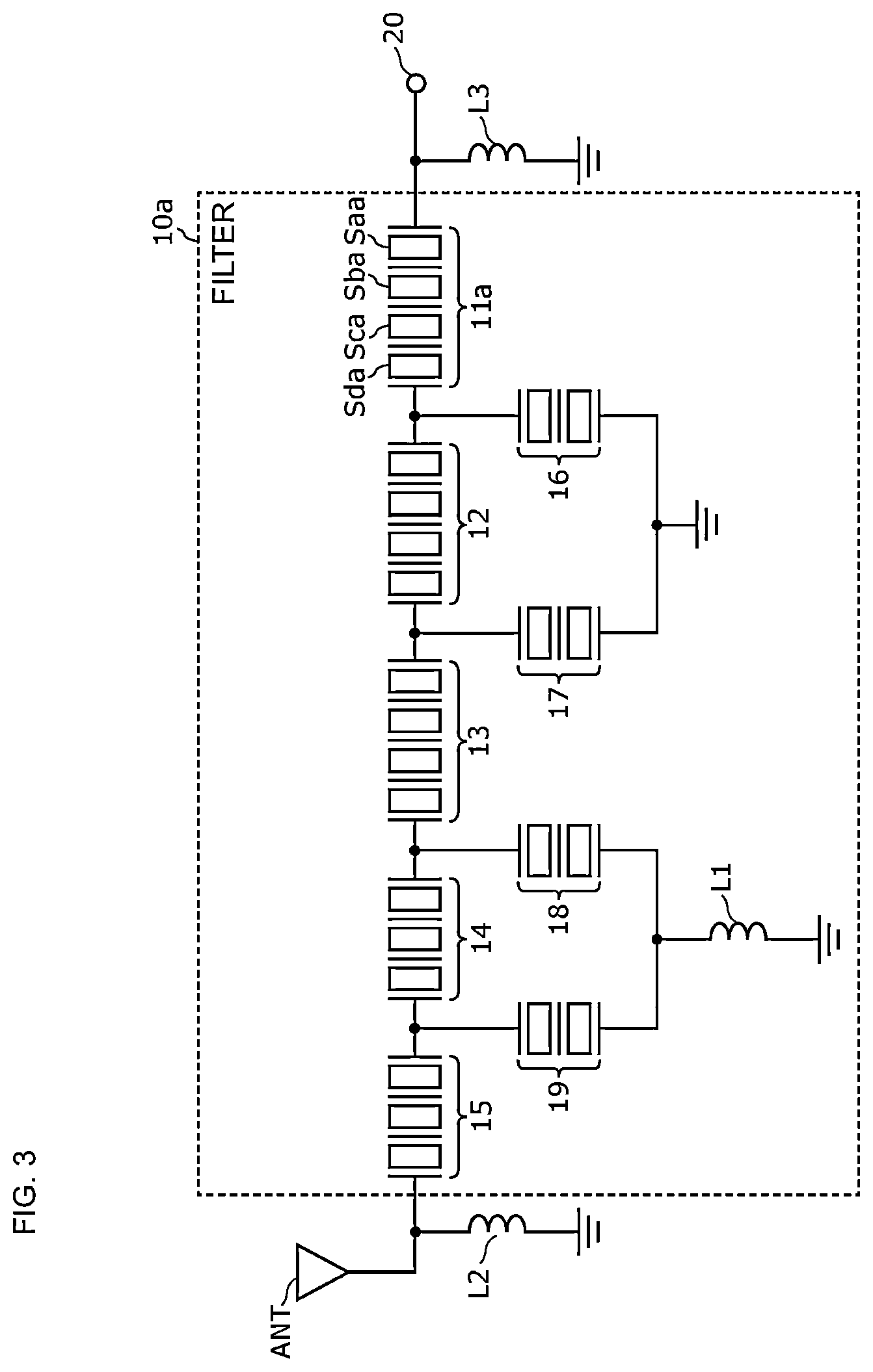 Patent US12107566 Figure 3 – Acoustic wave filter