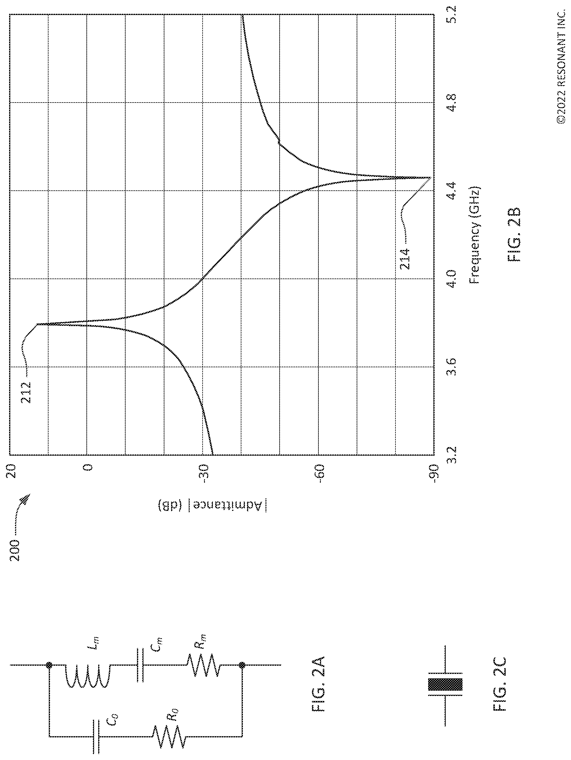 Patent US12107568 Figure 2 – Composite transversely-excited film bulk acoustic resonator circuits having a capacitor for improved rejection