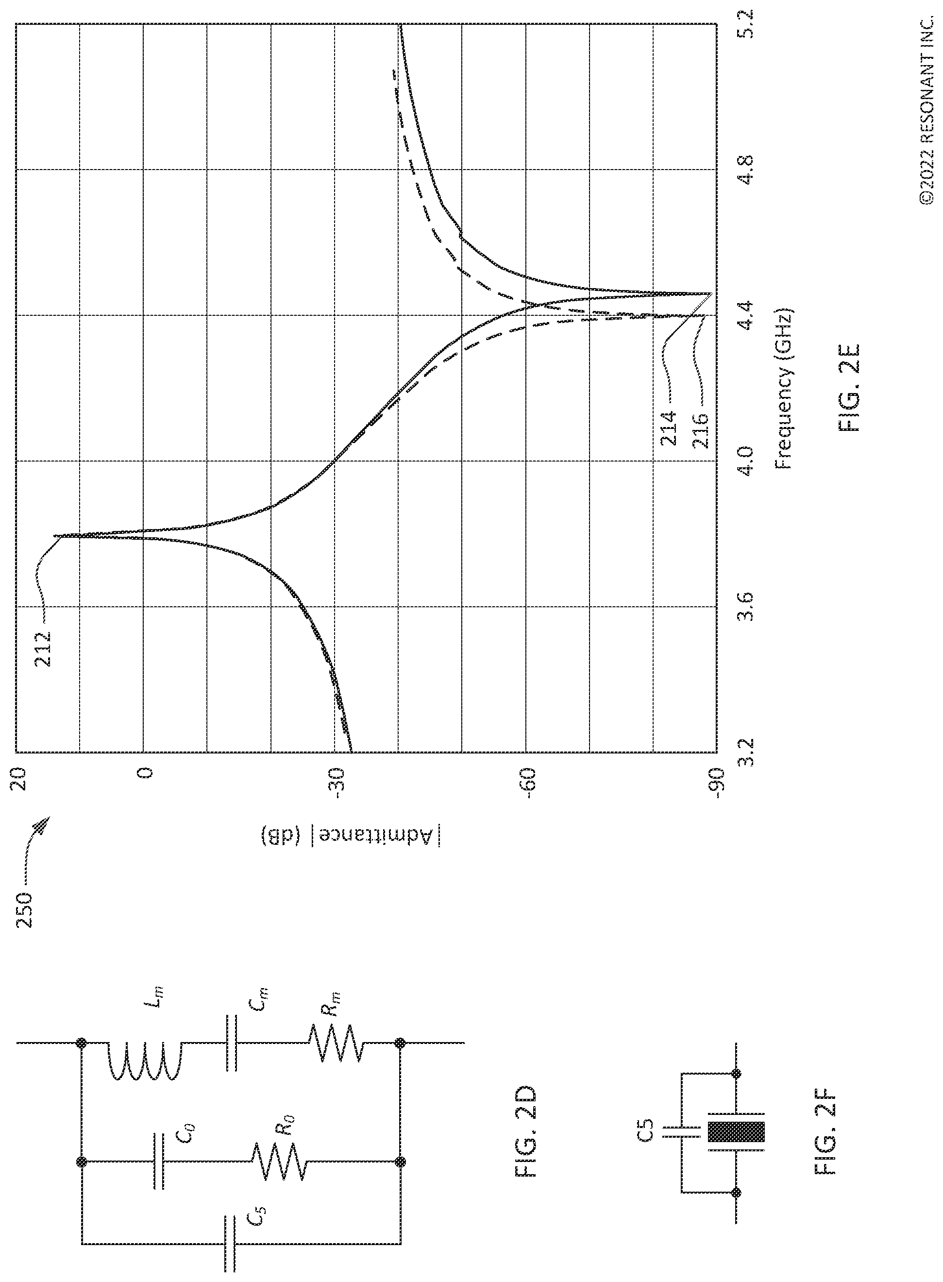 Patent US12107568 Figure 3 – Composite transversely-excited film bulk acoustic resonator circuits having a capacitor for improved rejection