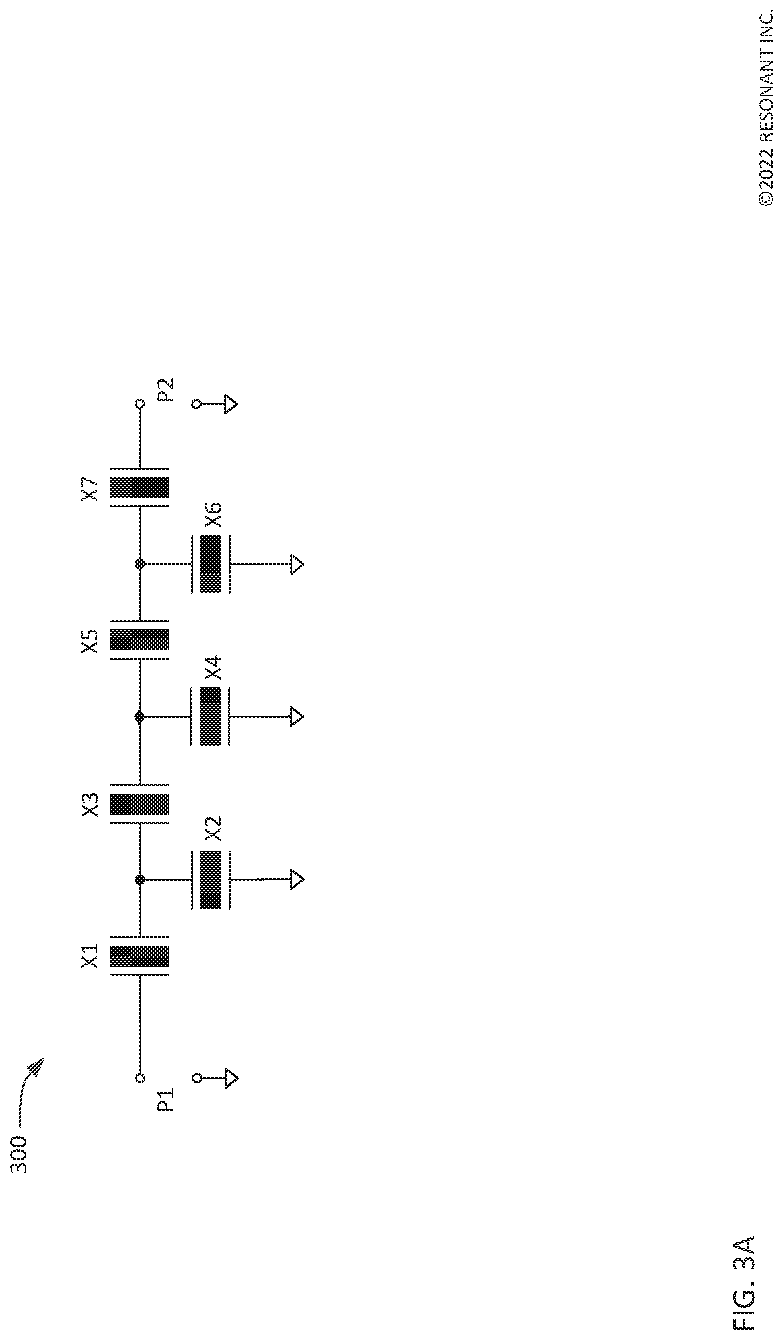 Patent US12107568 Figure 4 – Composite transversely-excited film bulk acoustic resonator circuits having a capacitor for improved rejection