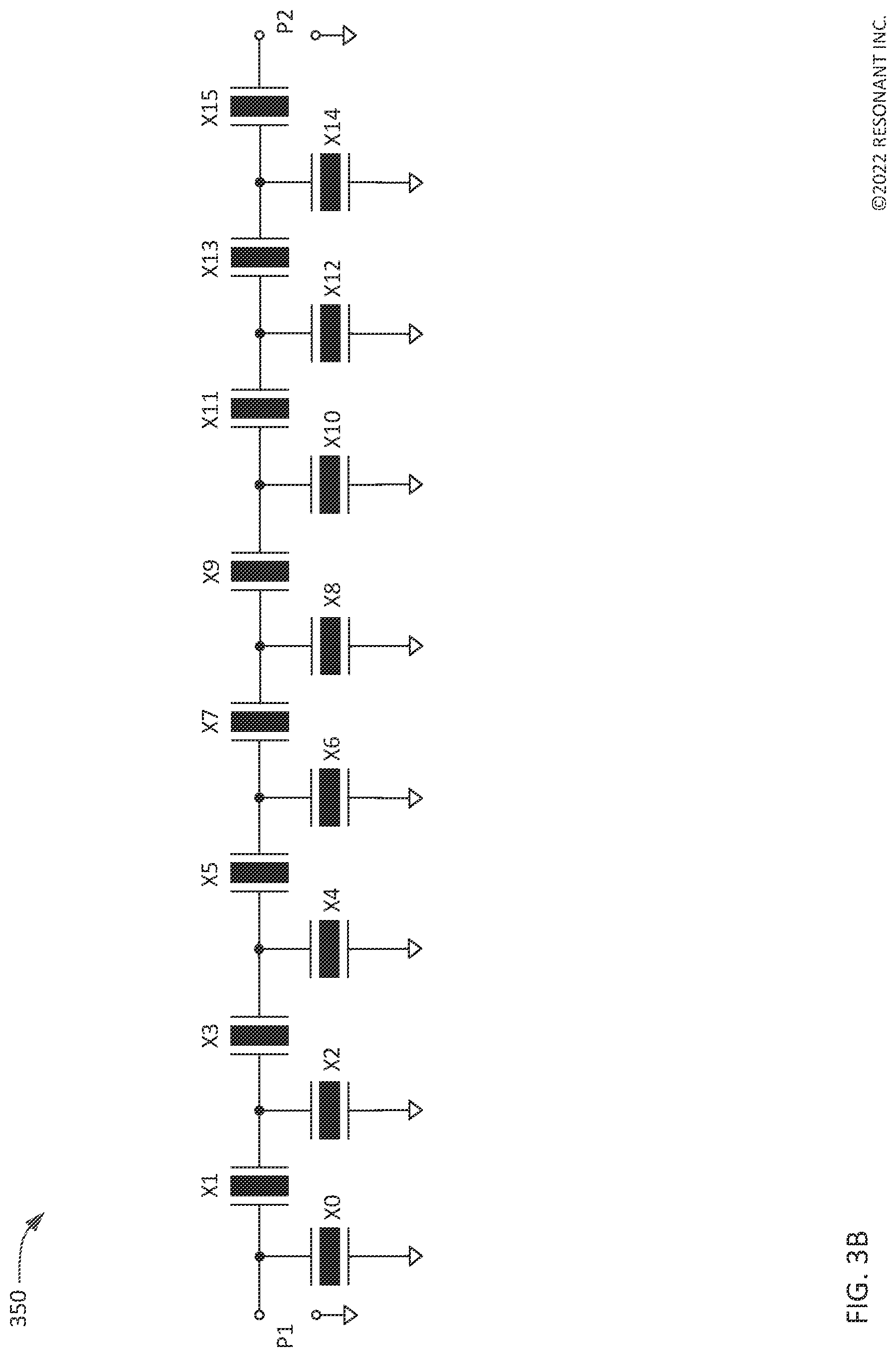 Patent US12107568 Figure 5 – Composite transversely-excited film bulk acoustic resonator circuits having a capacitor for improved rejection