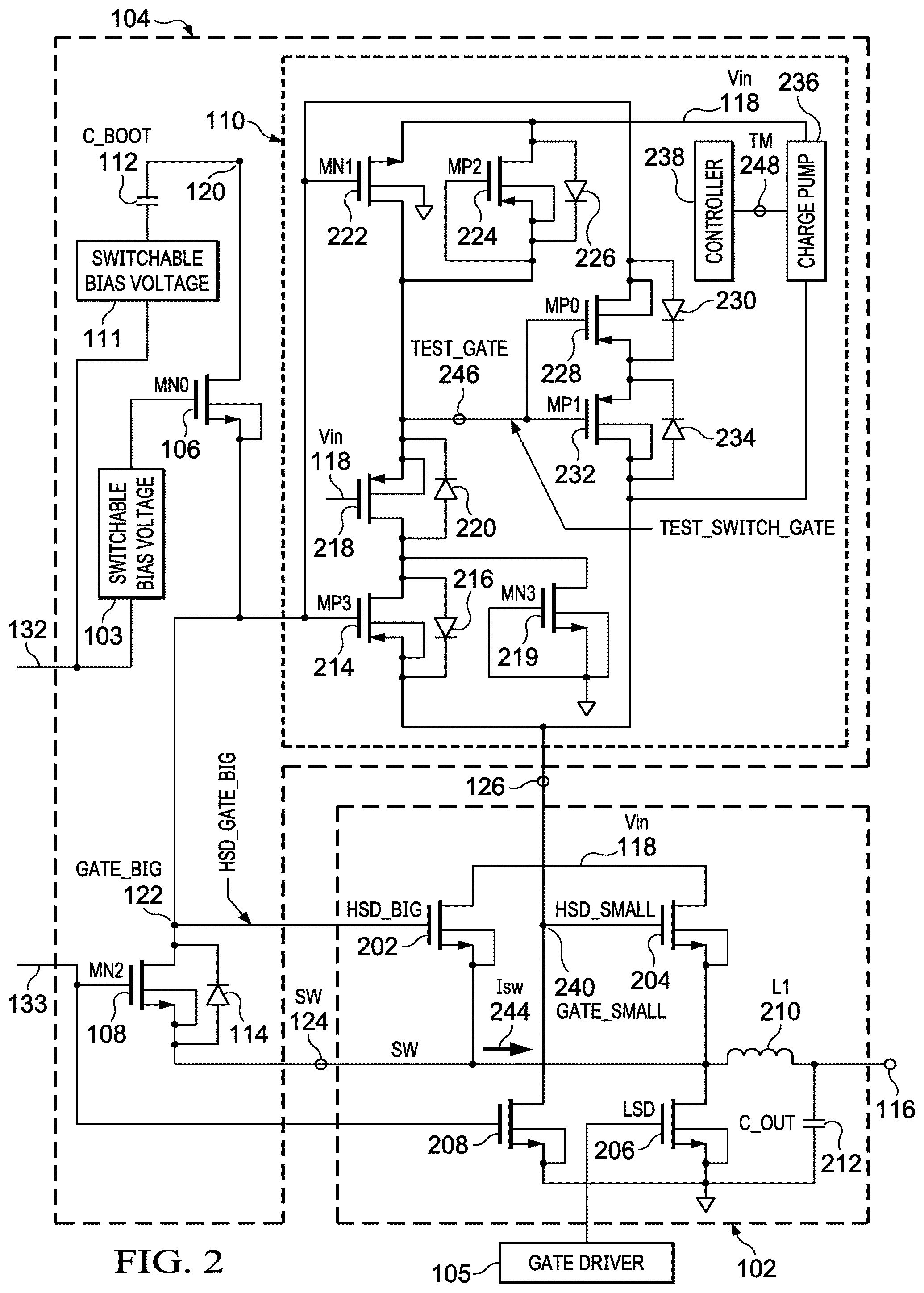 Patent US12107570 Figure 2 – Methods and apparatus to implement current limit test mode
