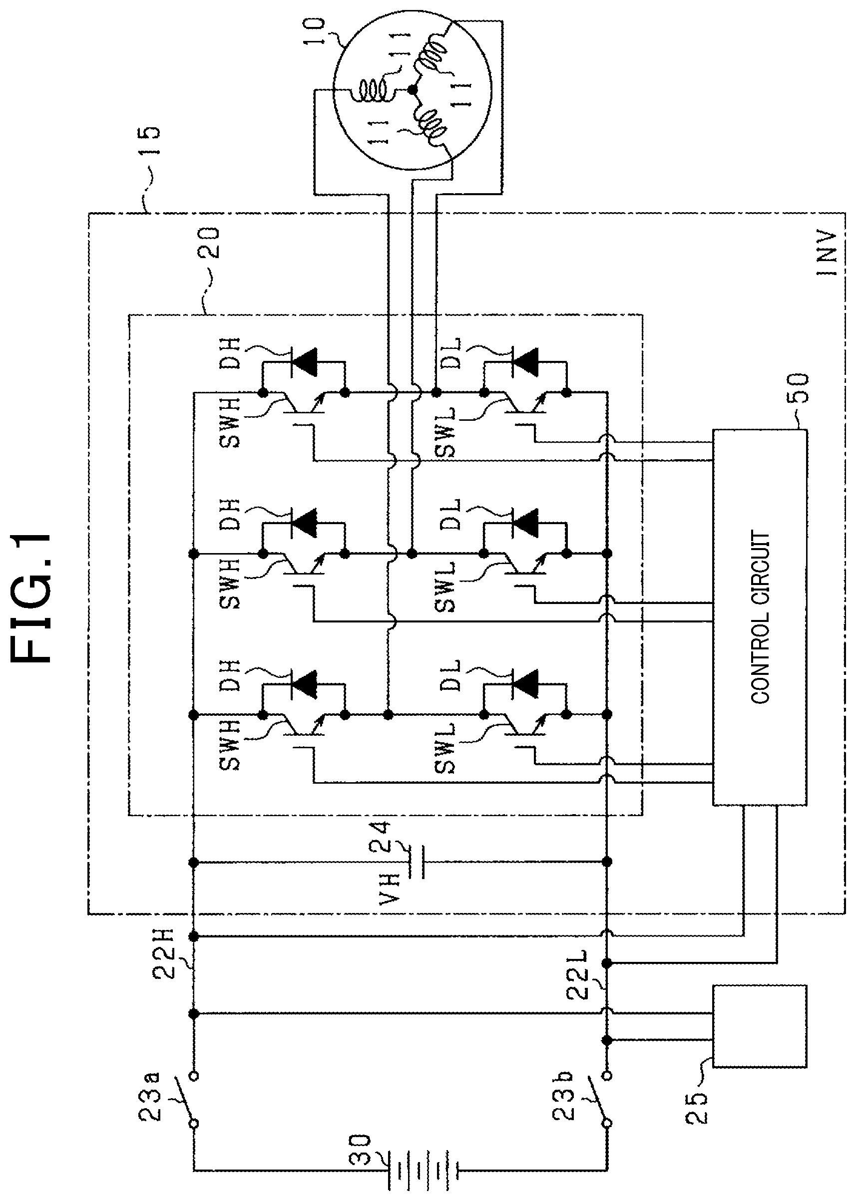 Patent US12107571 Figure 1 – Control circuit for power conversion apparatus