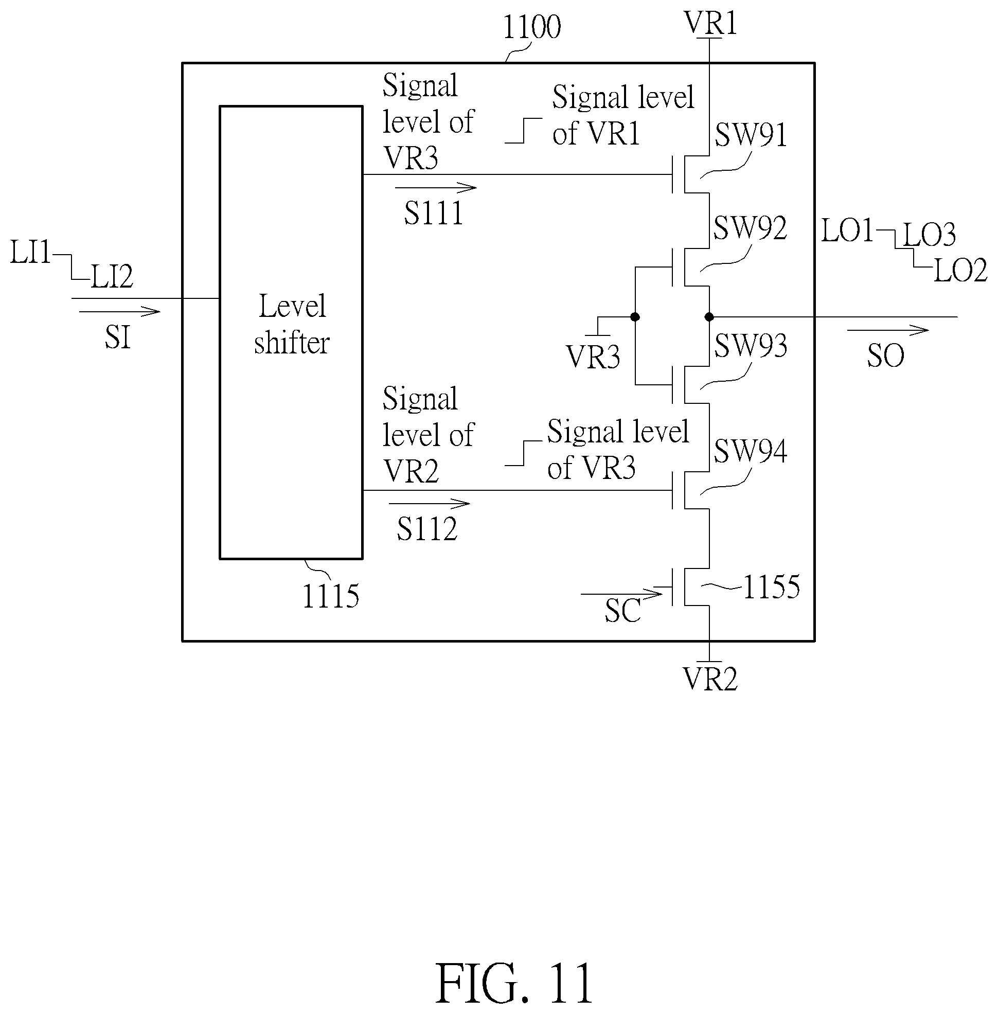 Patent US12107572 Figure 10 – Switch device where charges accumulated at control terminals of switch units can be discharged and/or neutralized via sub-switch units