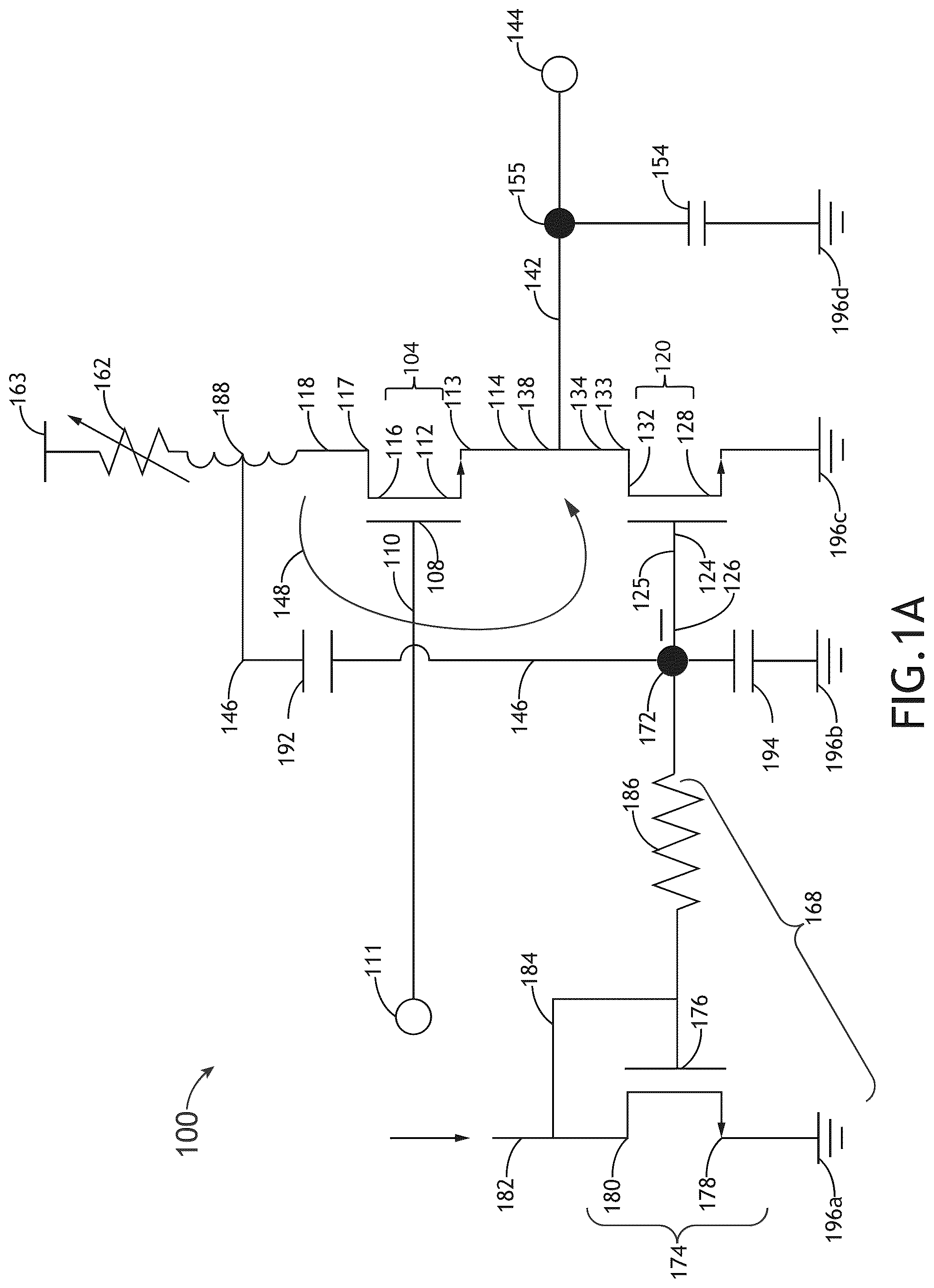Patent US12107573 Figure 1 – Super source follower with feedback resistor and inductive peaking