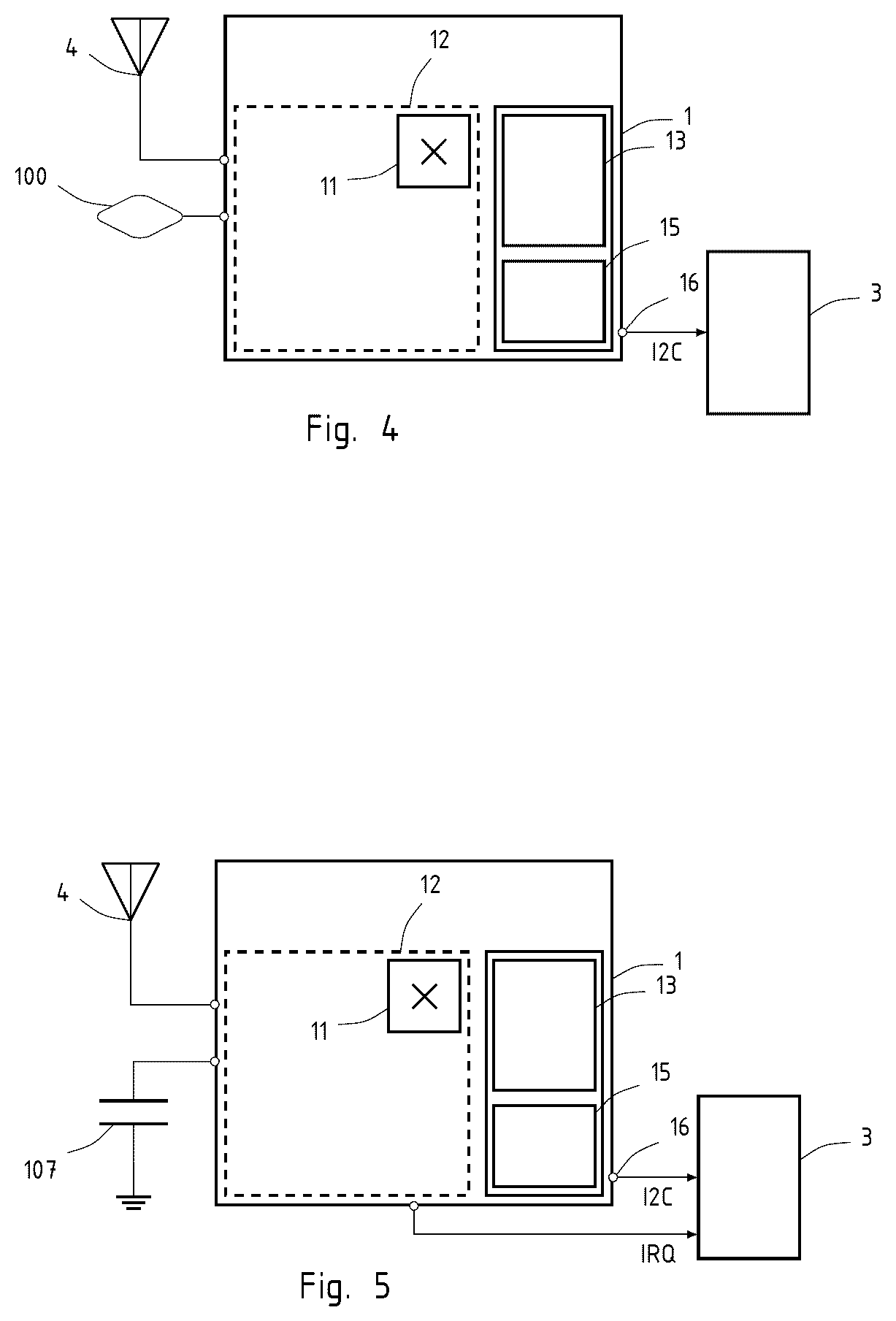 Patent US12107575 Figure 2 – Environmental sensor circuit having a capacitive proximity sensor and magnetic field probe