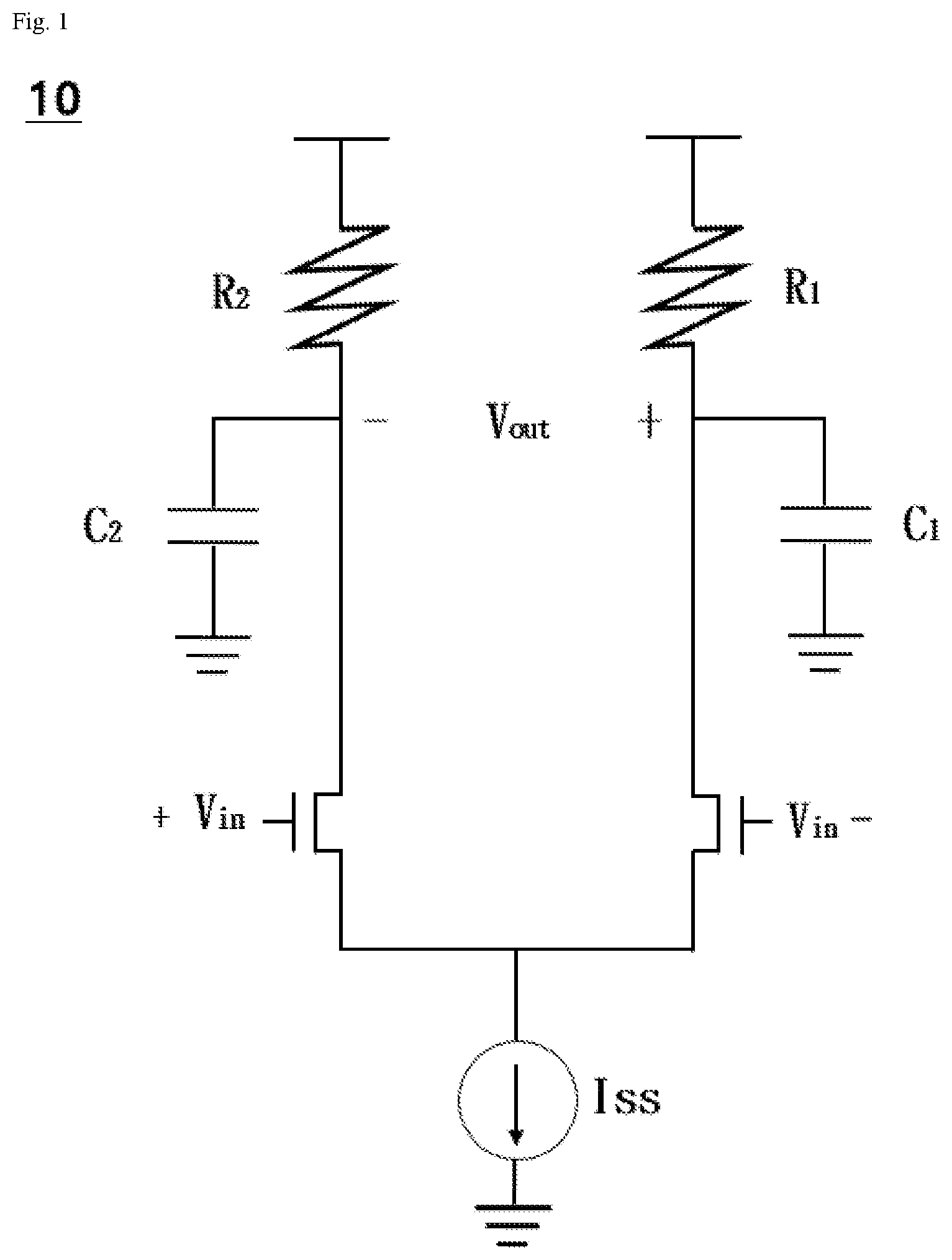 Patent US12107577 Figure 1 – Current mode logic circuit