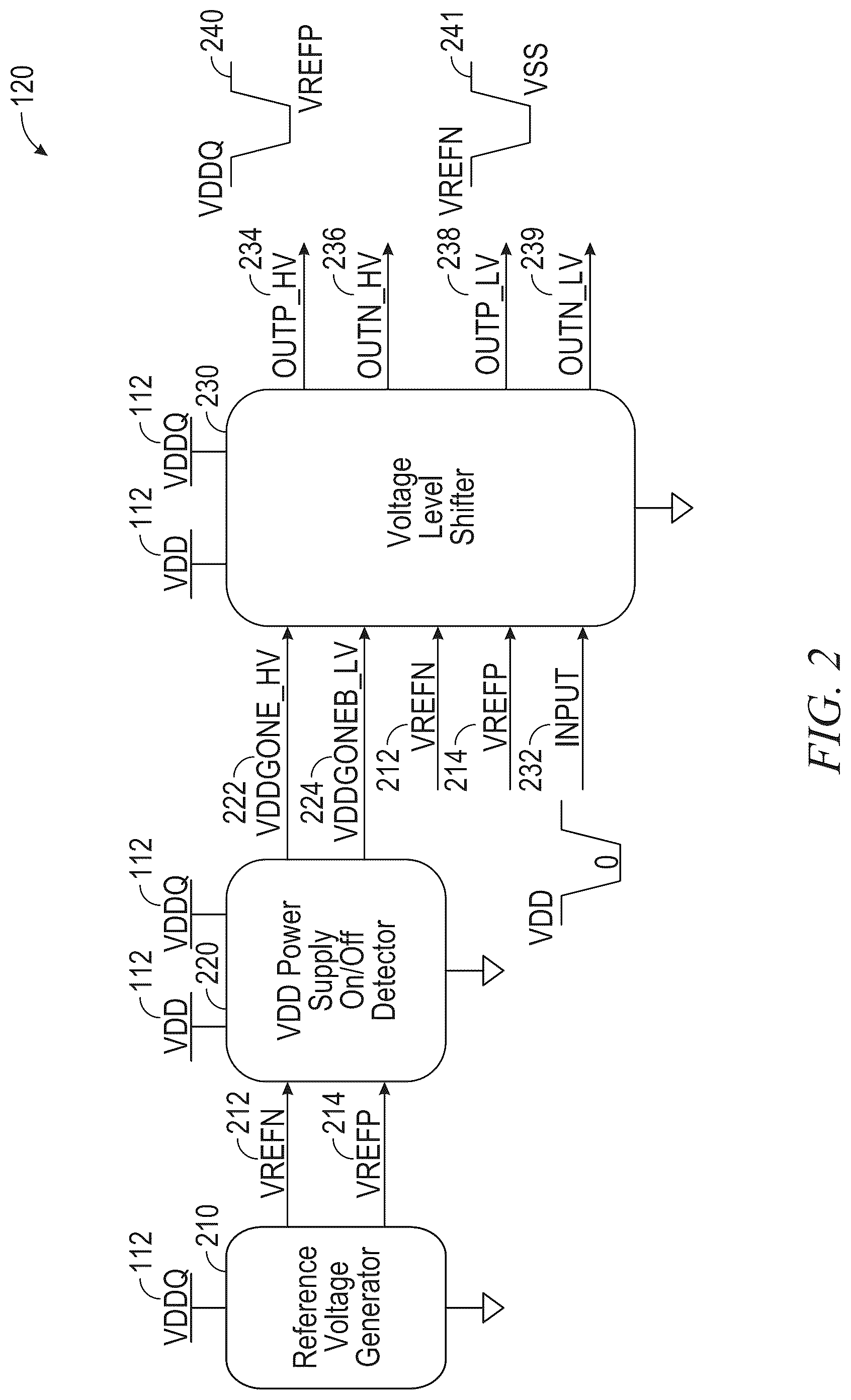 Patent US12107578 Figure 2 – Thin-oxide voltage level shifter