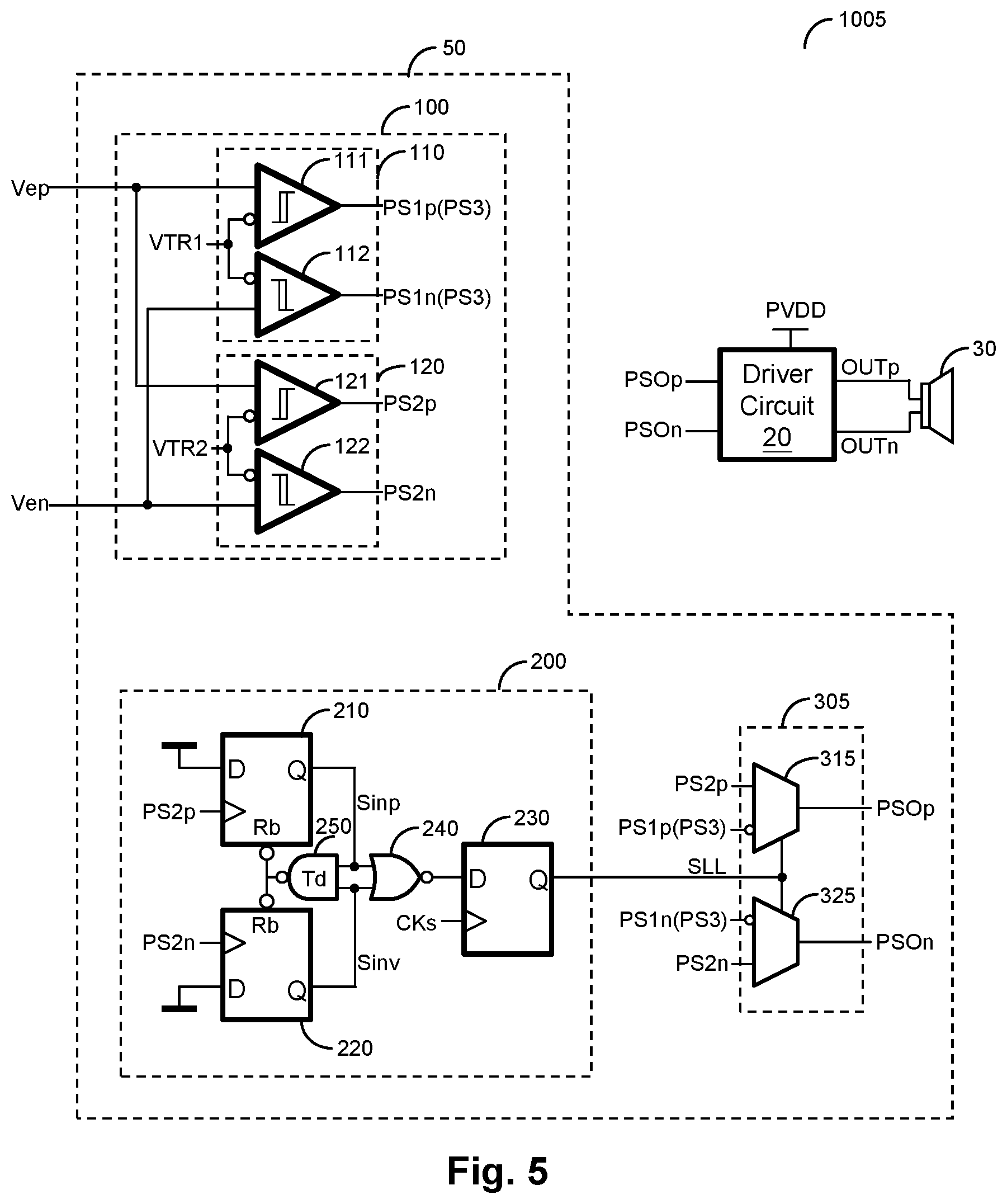Patent US12107586 Figure 5 – BD PWM modulation circuit for use in class D amplifier and modulation method thereof