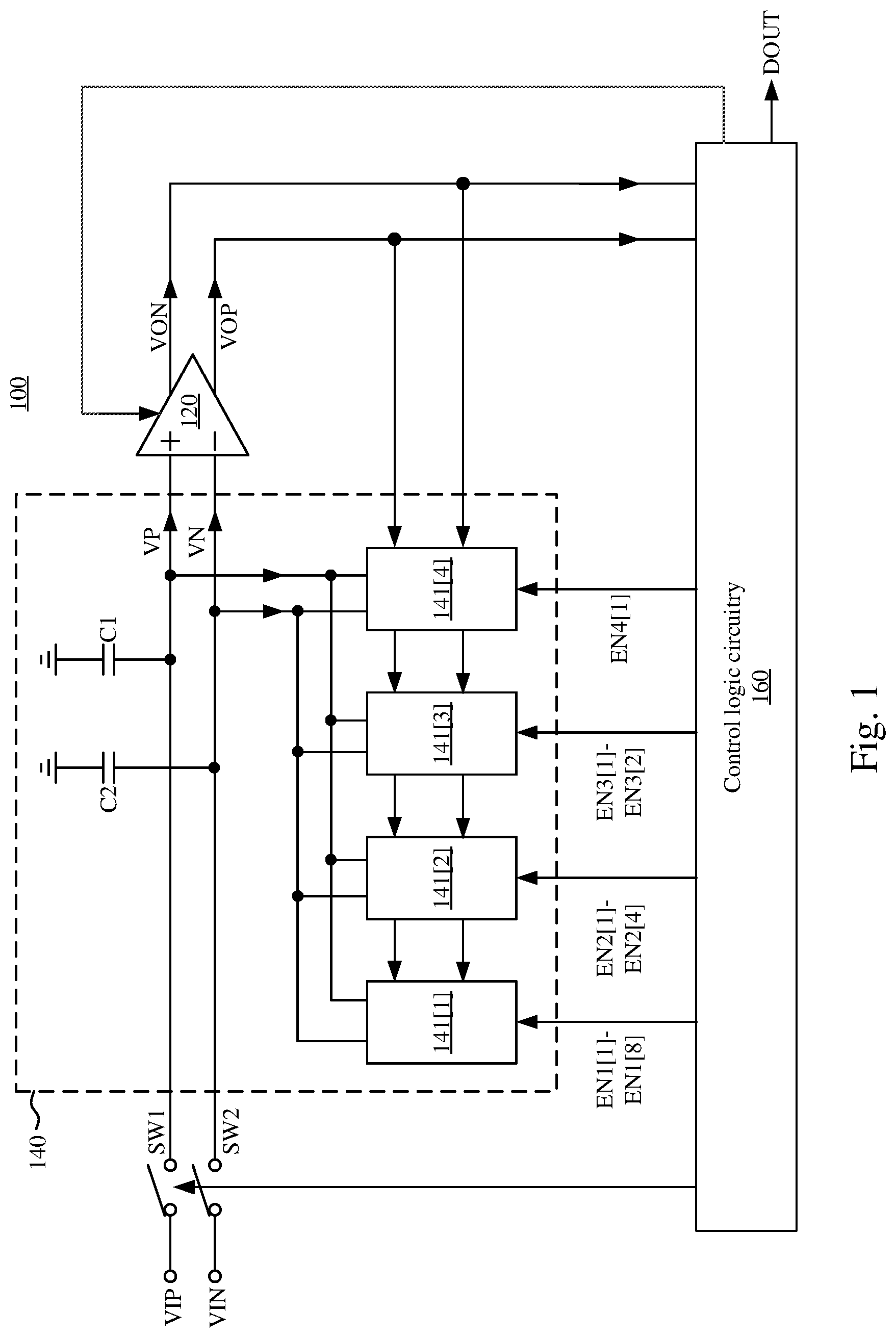 Patent US12107597 Figure 1 – Successive approximation register analog to digital converter device and signal conversion method