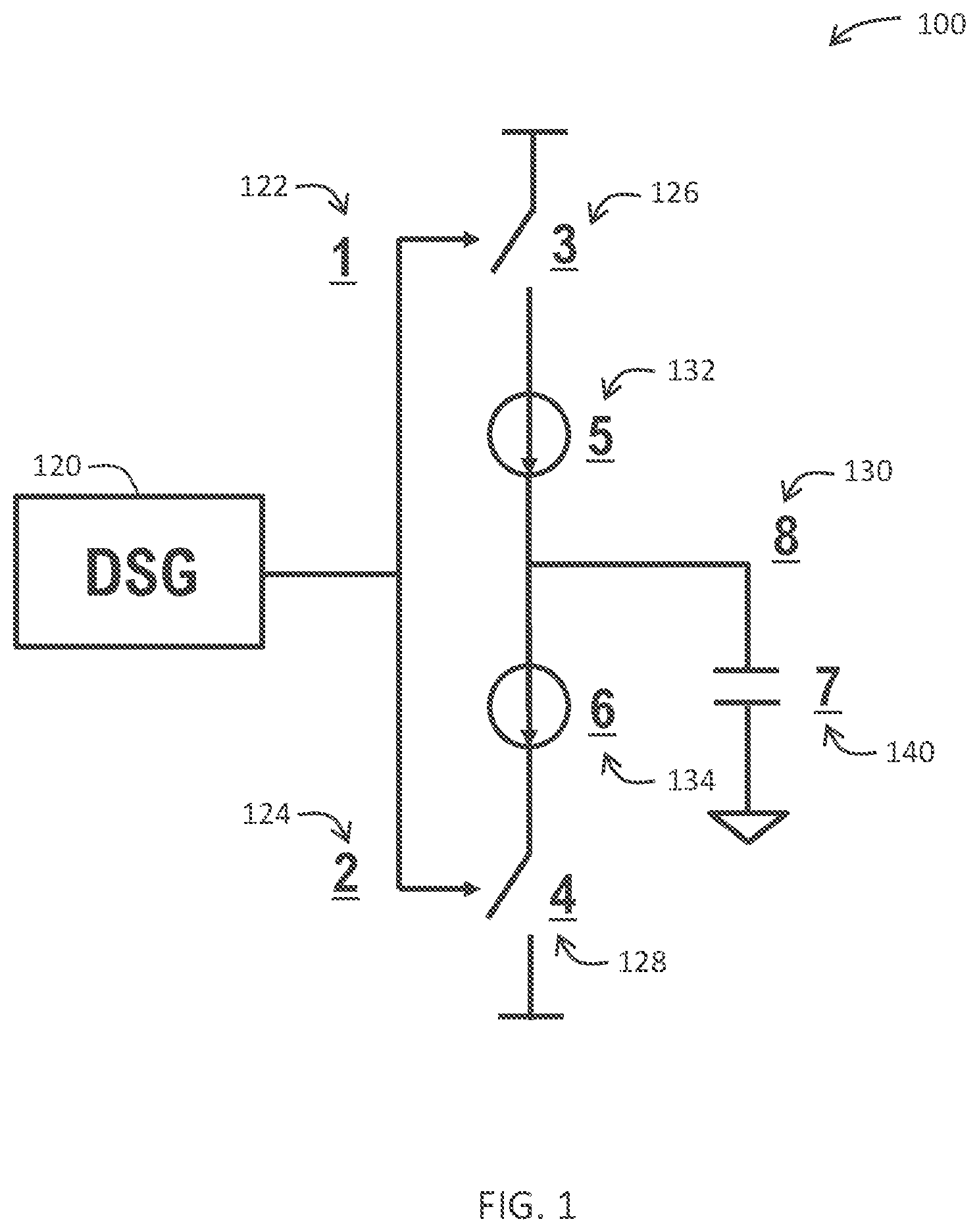 Patent US12107600 Figure 1 – Window-integrated charge-mode digital-to-analog converter for arbitrary waveform generator