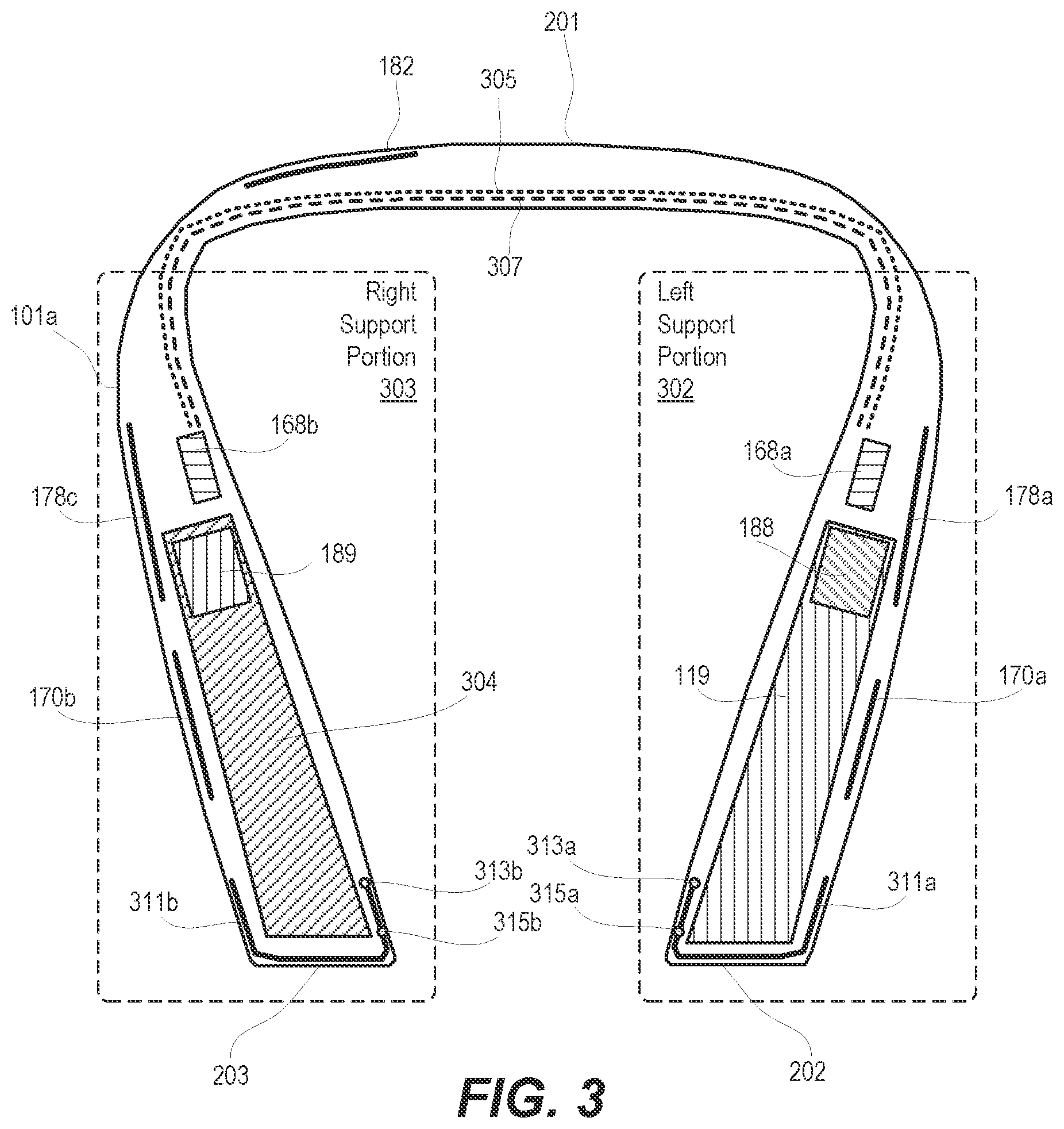 Patent US12107613 Figure 3 – Communication device with body-worn distributed antennas