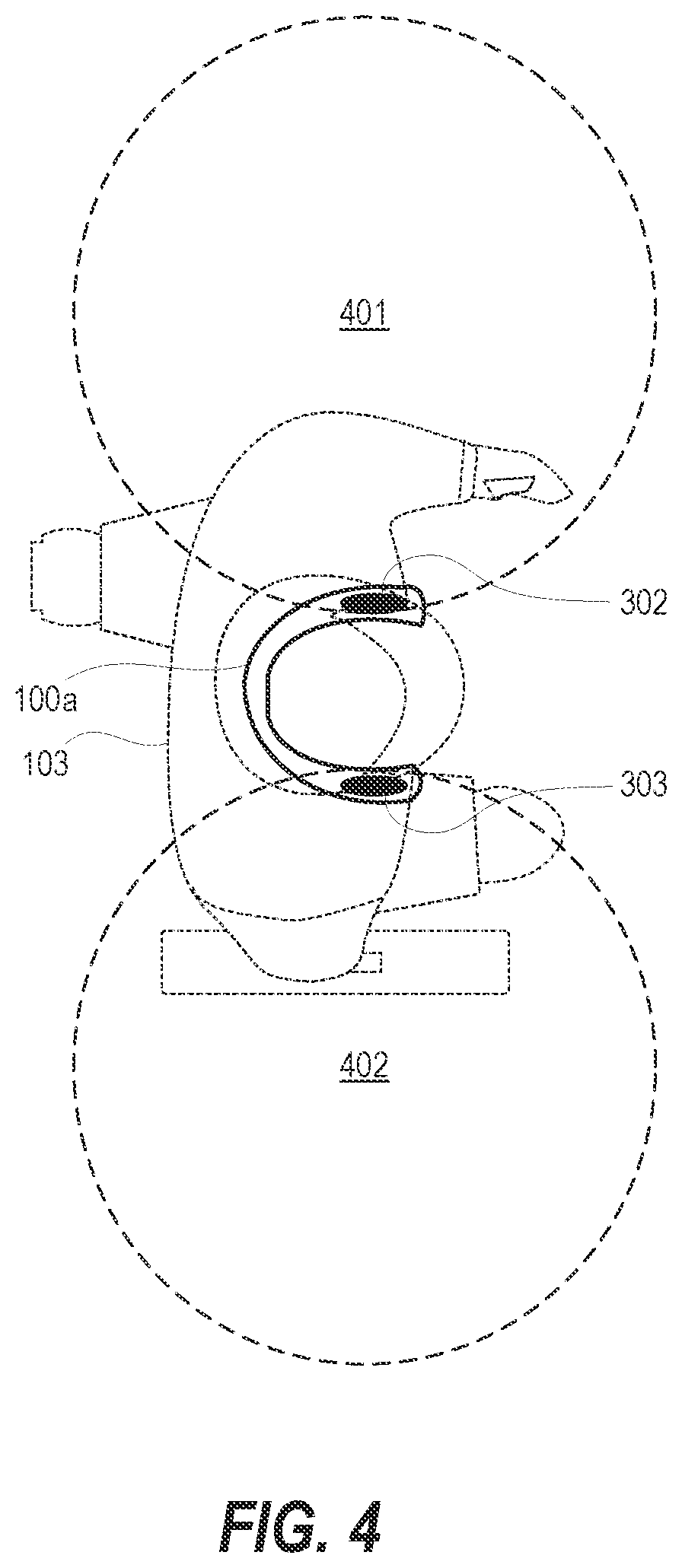 Patent US12107613 Figure 4 – Communication device with body-worn distributed antennas