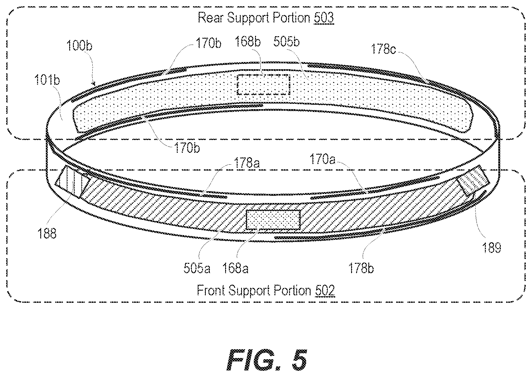 Patent US12107613 Figure 5 – Communication device with body-worn distributed antennas