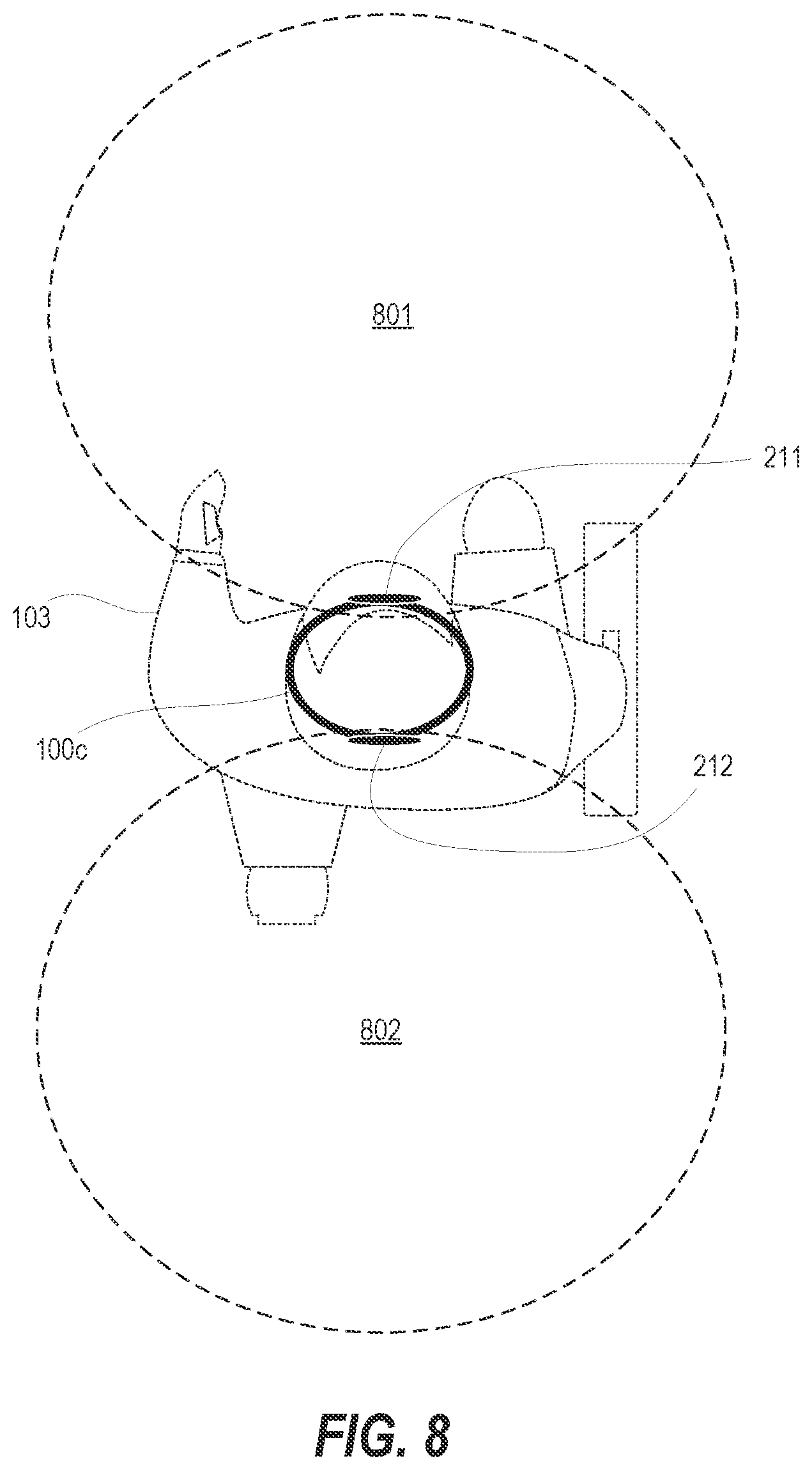 Patent US12107613 Figure 8 – Communication device with body-worn distributed antennas