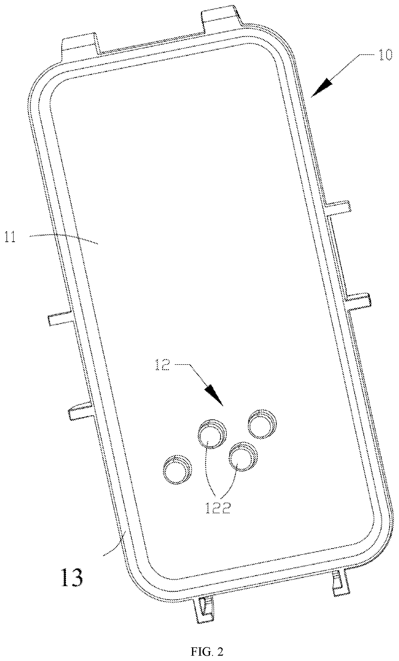 Patent US12107614 Figure 2 – Mobile terminal protective case for diving