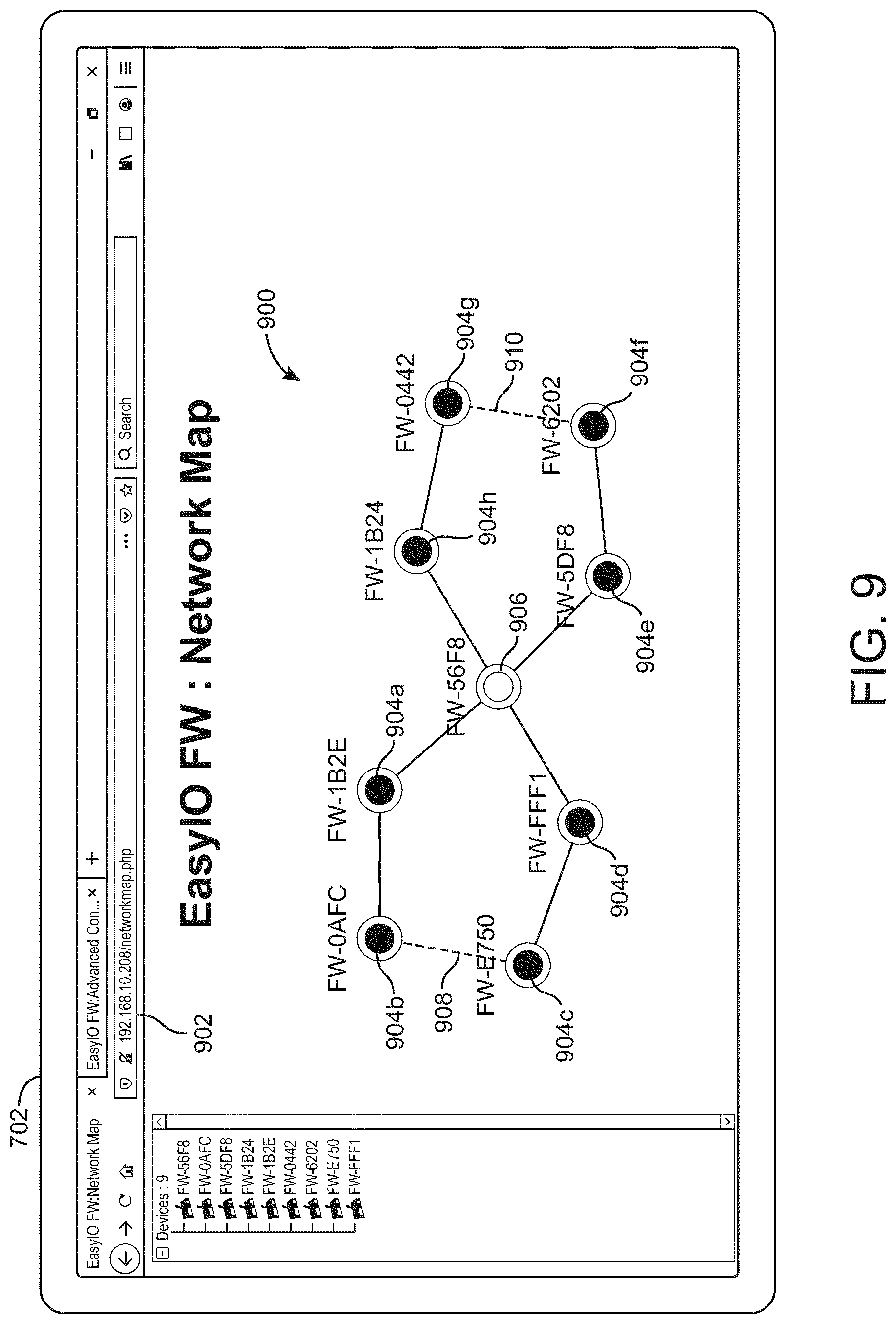 Patent US12107640 Figure 9 – Controller network with break warning features