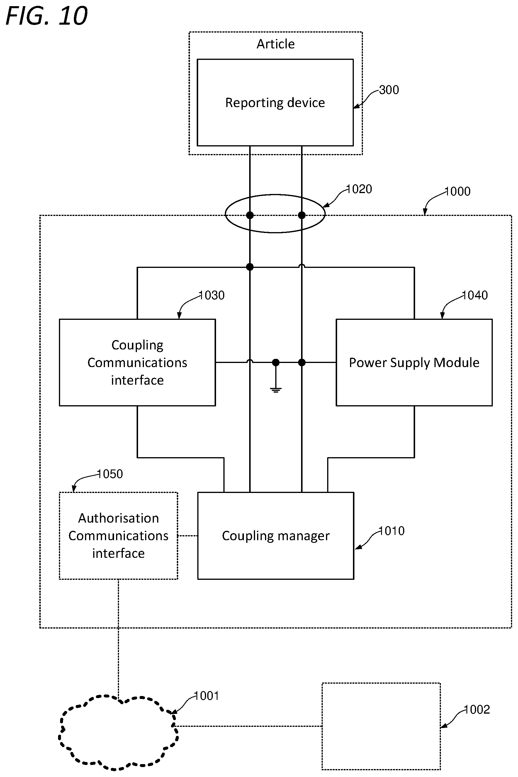 Patent US12107643 Figure 5 – Reporting device for multimodal article interface