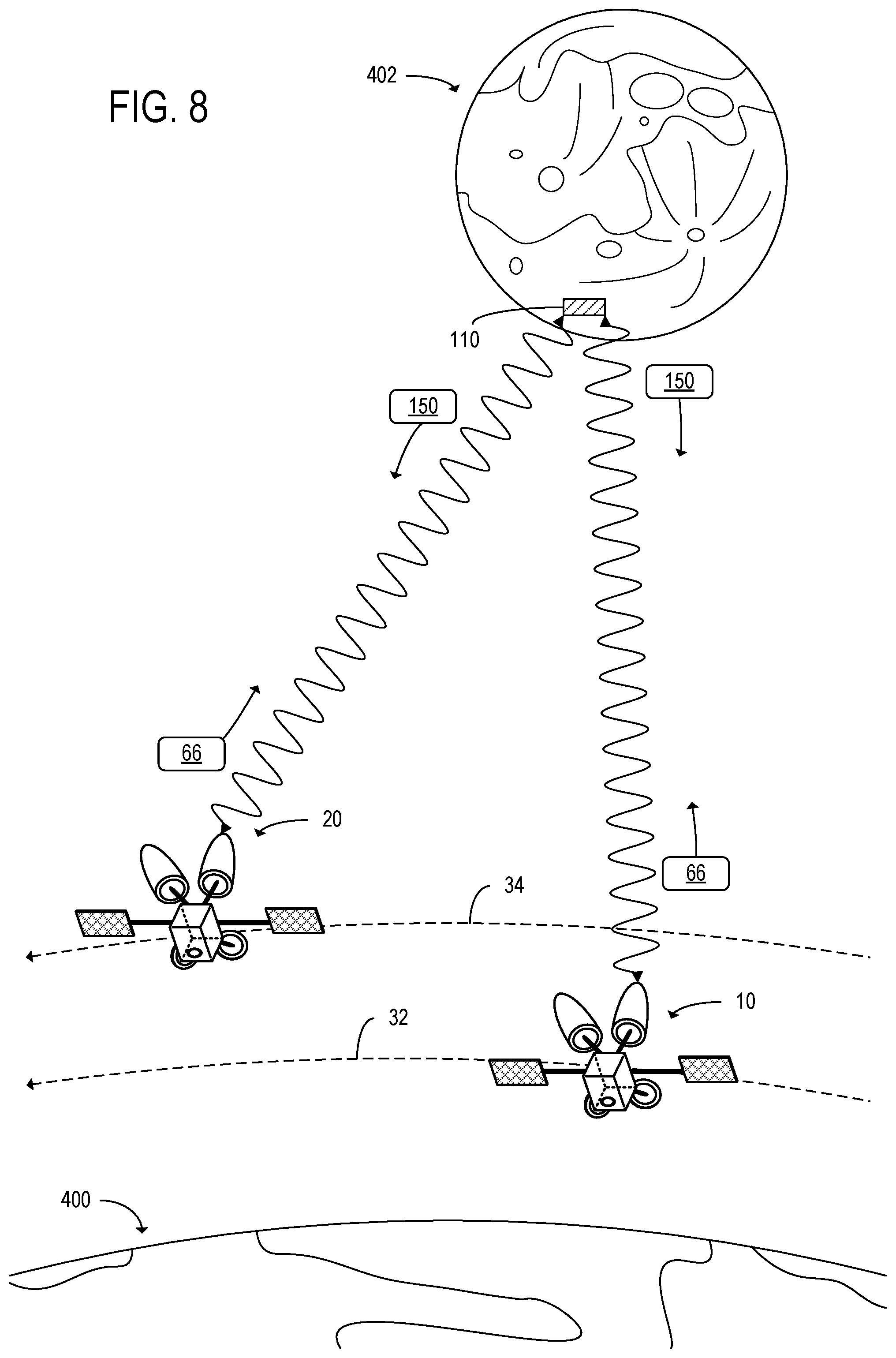 Patent US12107665 Figure 8 – Generating model update data at satellite