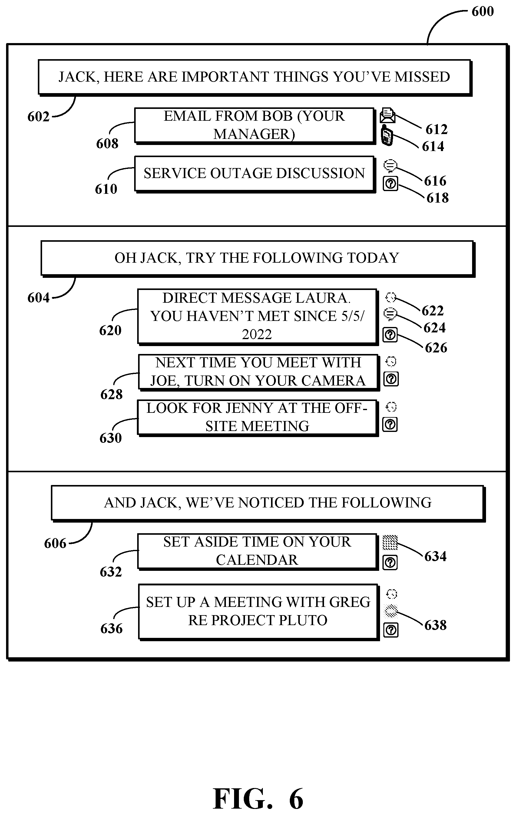 Patent US12107700 Figure 6 – User-aware communication feature identification