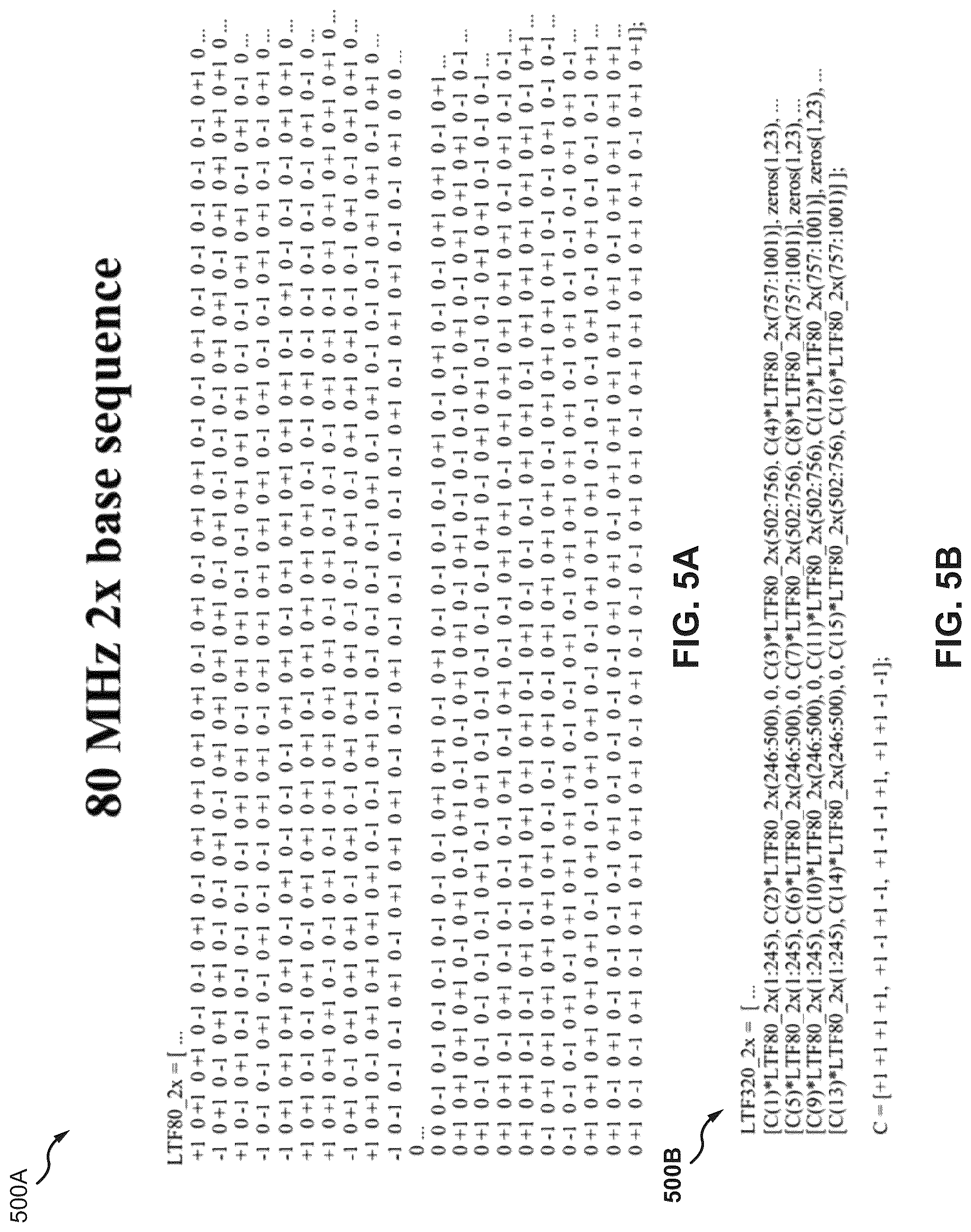 Patent US12107705 Figure 5 – LTF sequences for 320 MHz WiFi channels