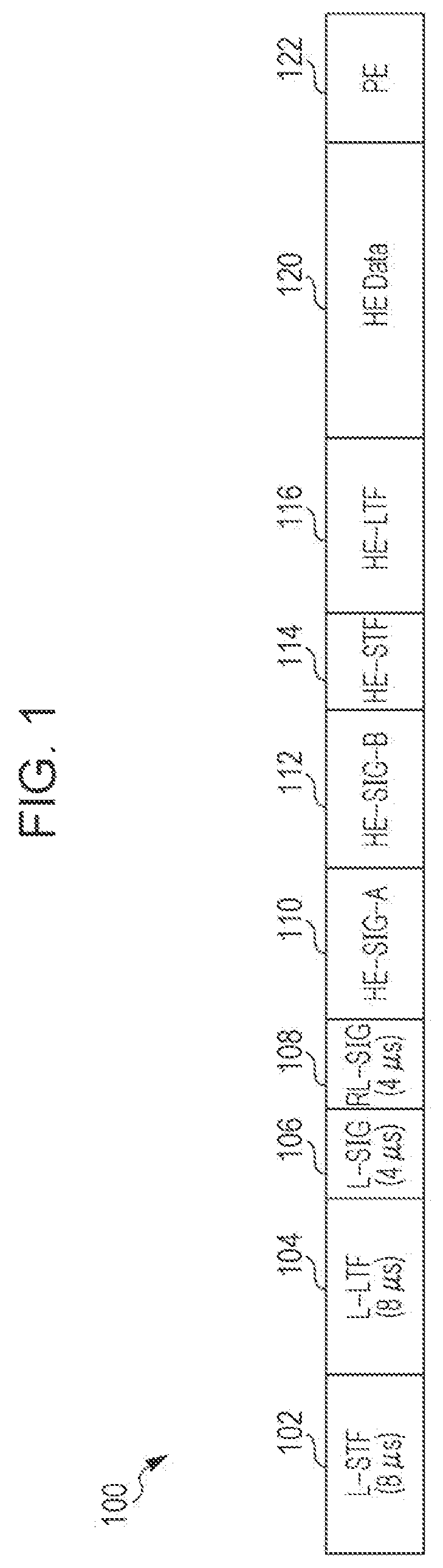 Patent US12107713 Figure 1 – Apparatus and method for padding and packet extension for downlink multiuser transmission