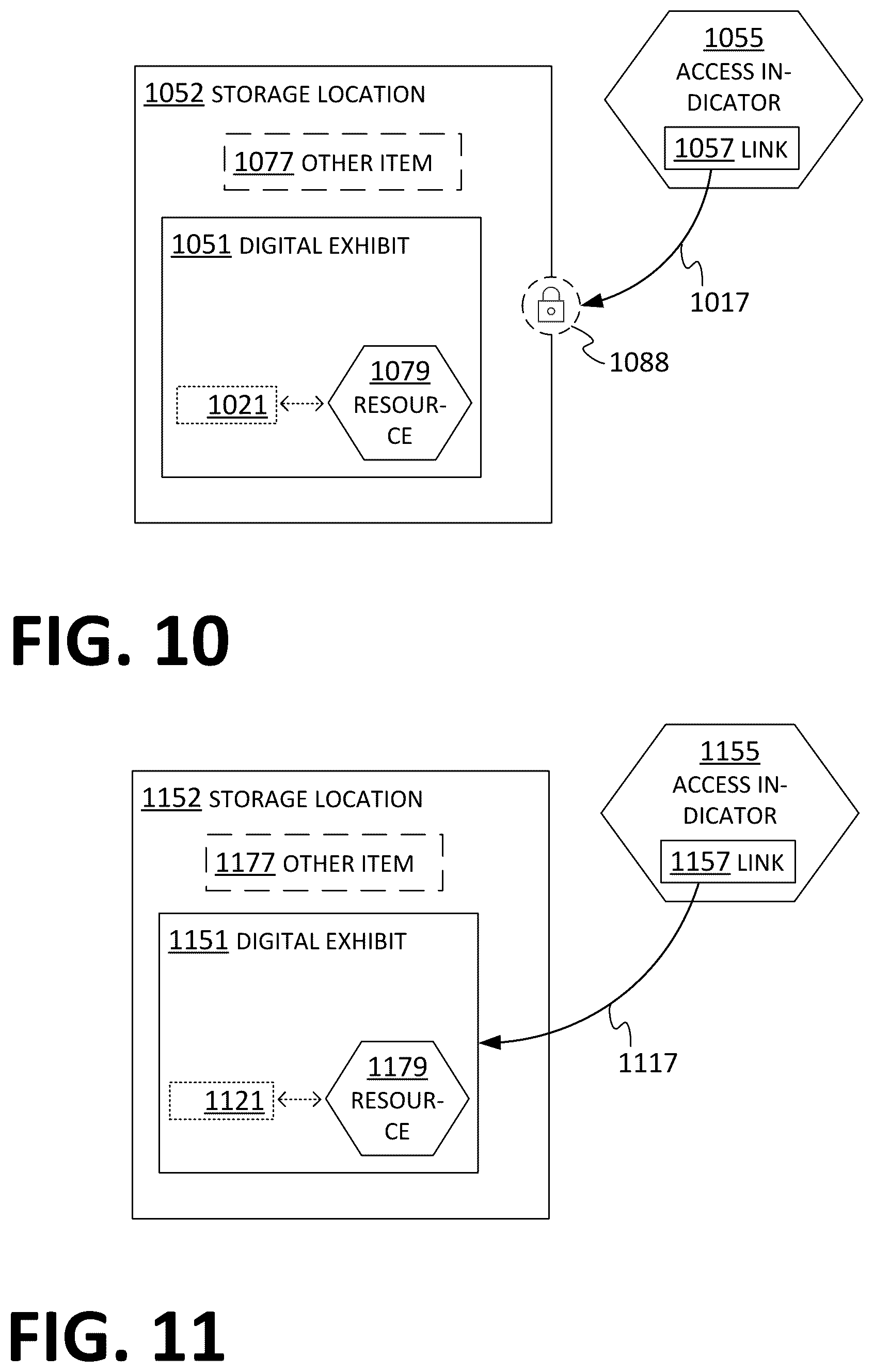 Patent US12107729 Figure 12 – Primary entity requesting from online service provider (OSP) to produce a resource and to prepare a digital exhibit that reports the resource, receiving from the OSP an access indicator that leads to the digital exhibit, and sending the access indicator to secondary entity