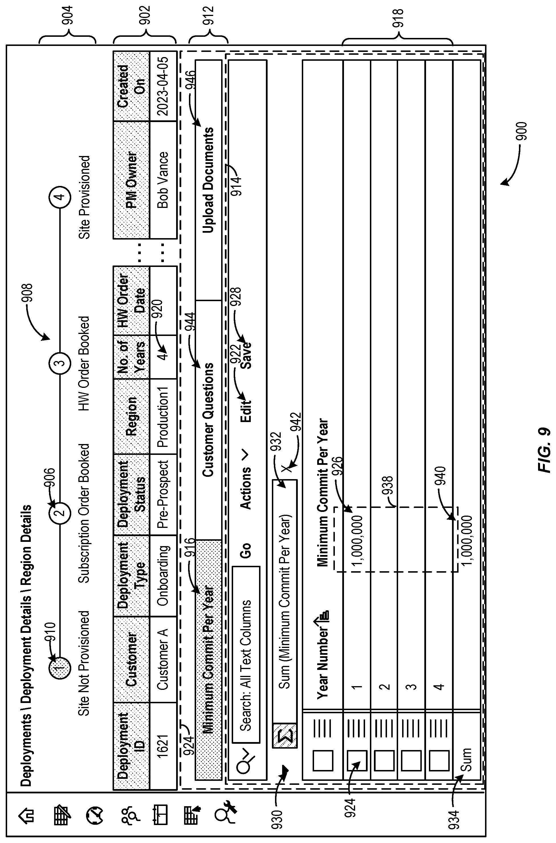 Patent US12107738 Figure 9 – User interfaces for cloud lifecycle management