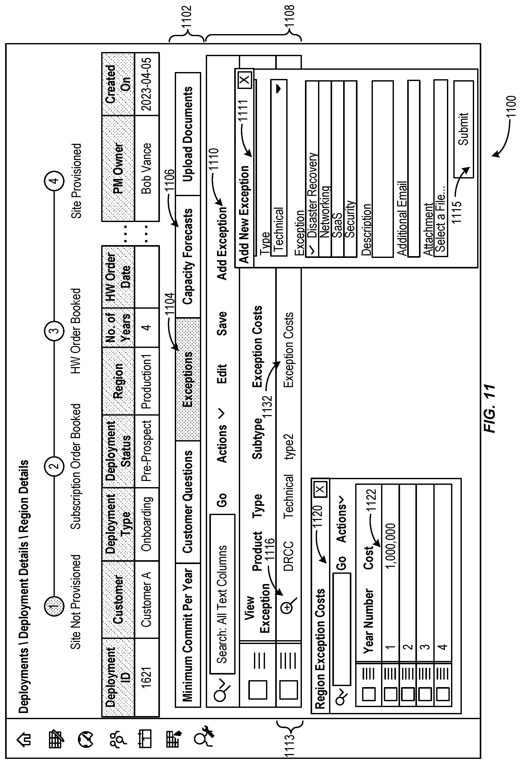 Patent US12107738 Figure 11 – User interfaces for cloud lifecycle management