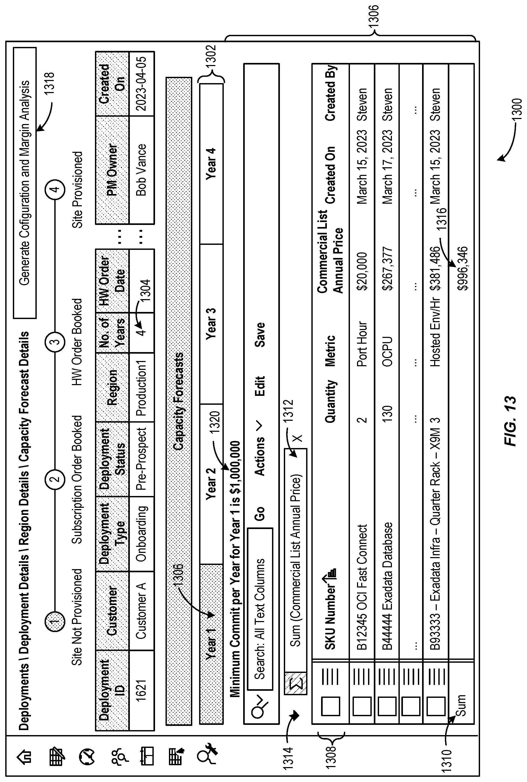 Patent US12107738 Figure 13 – User interfaces for cloud lifecycle management