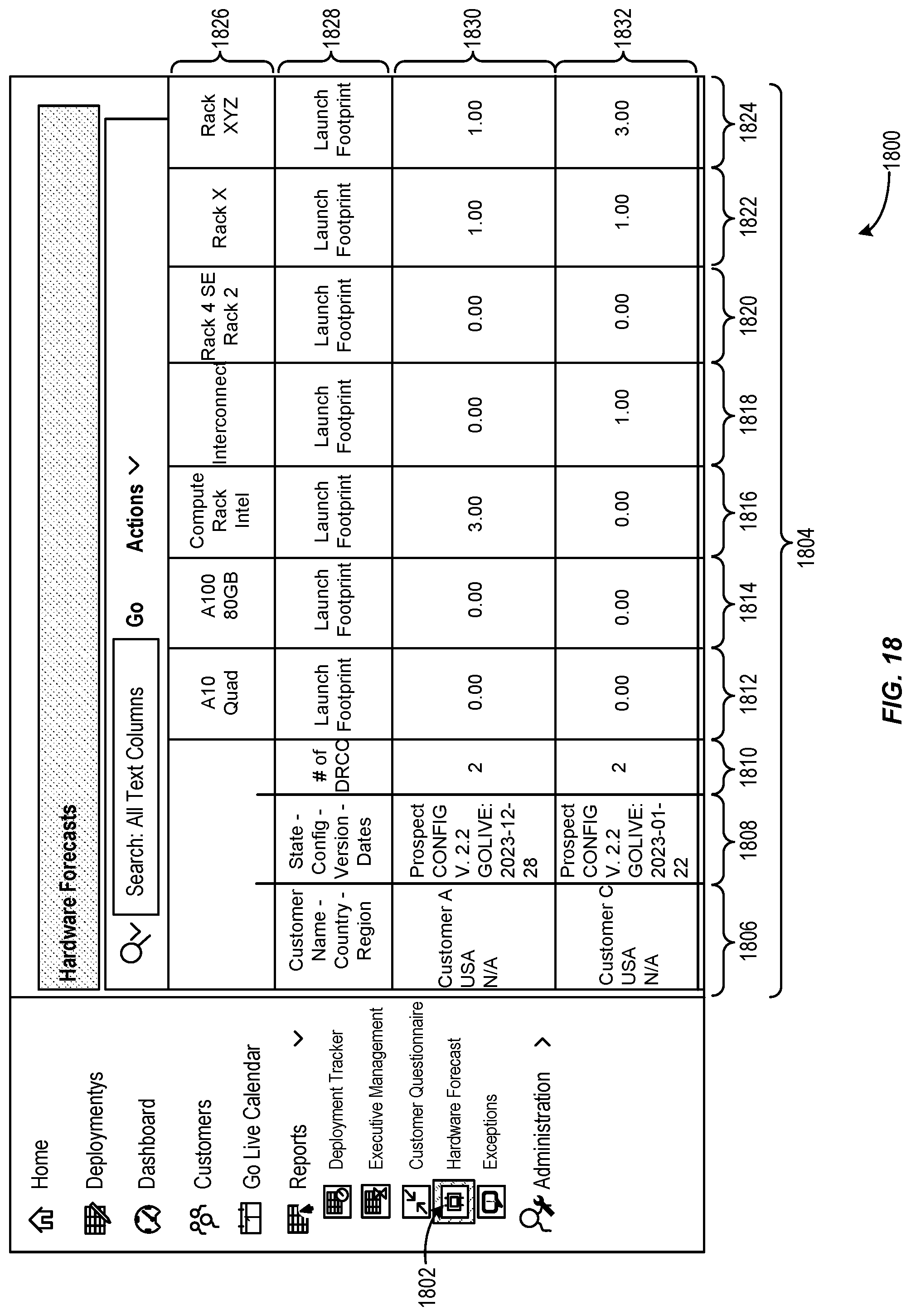 Patent US12107738 Figure 18 – User interfaces for cloud lifecycle management