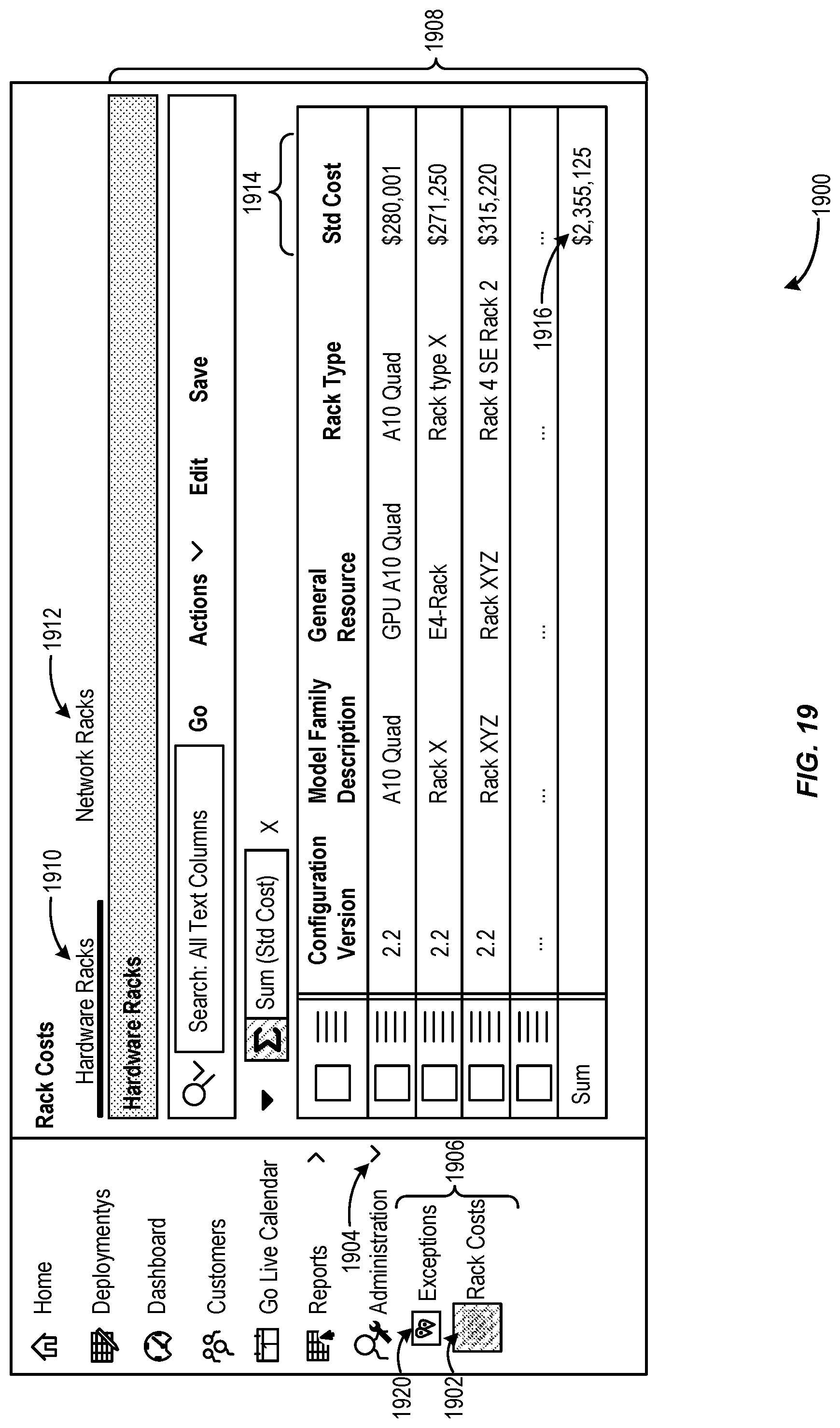 Patent US12107738 Figure 19 – User interfaces for cloud lifecycle management