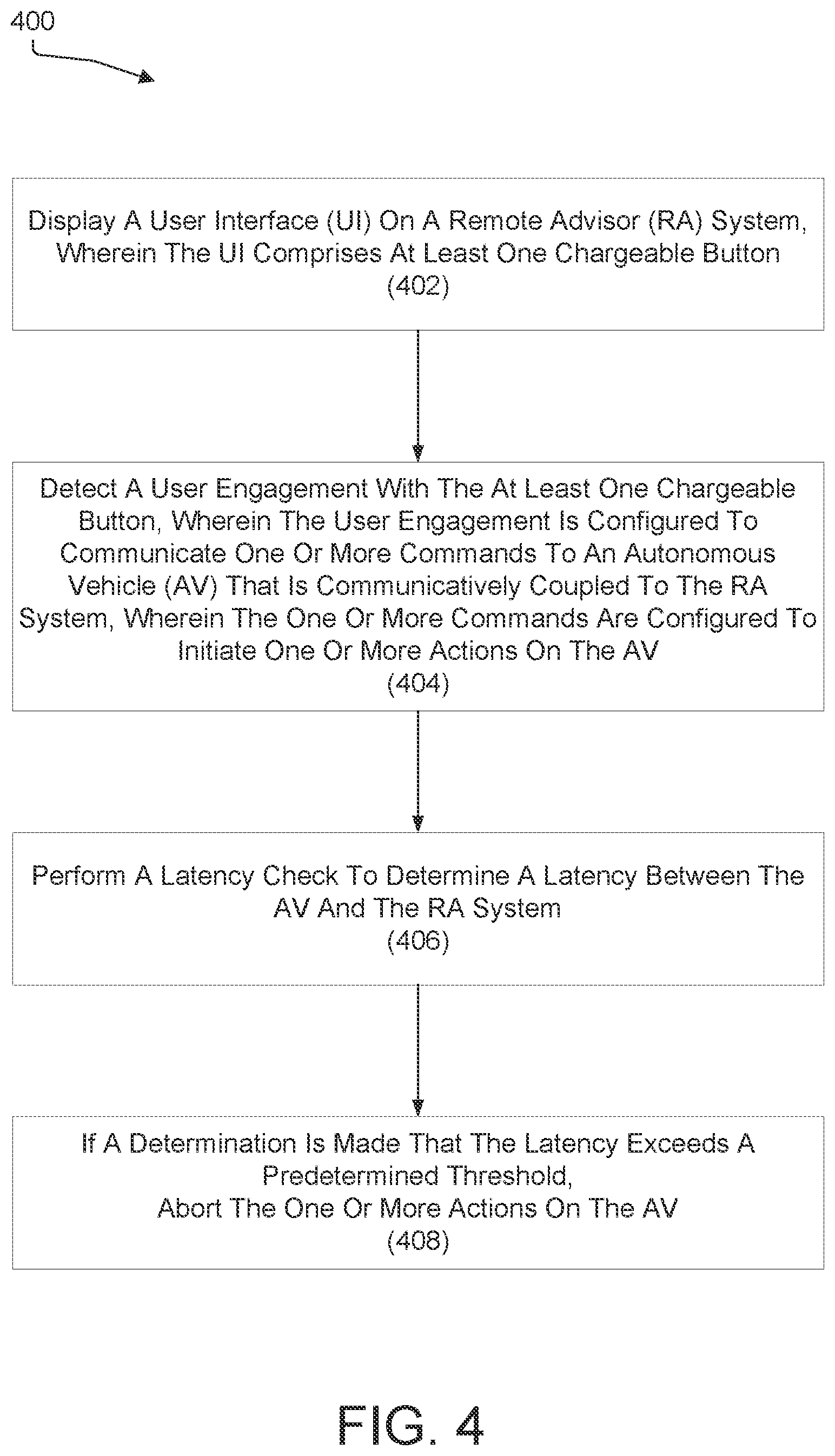 Patent US12107747 Figure 4 – Chargeable button latency check